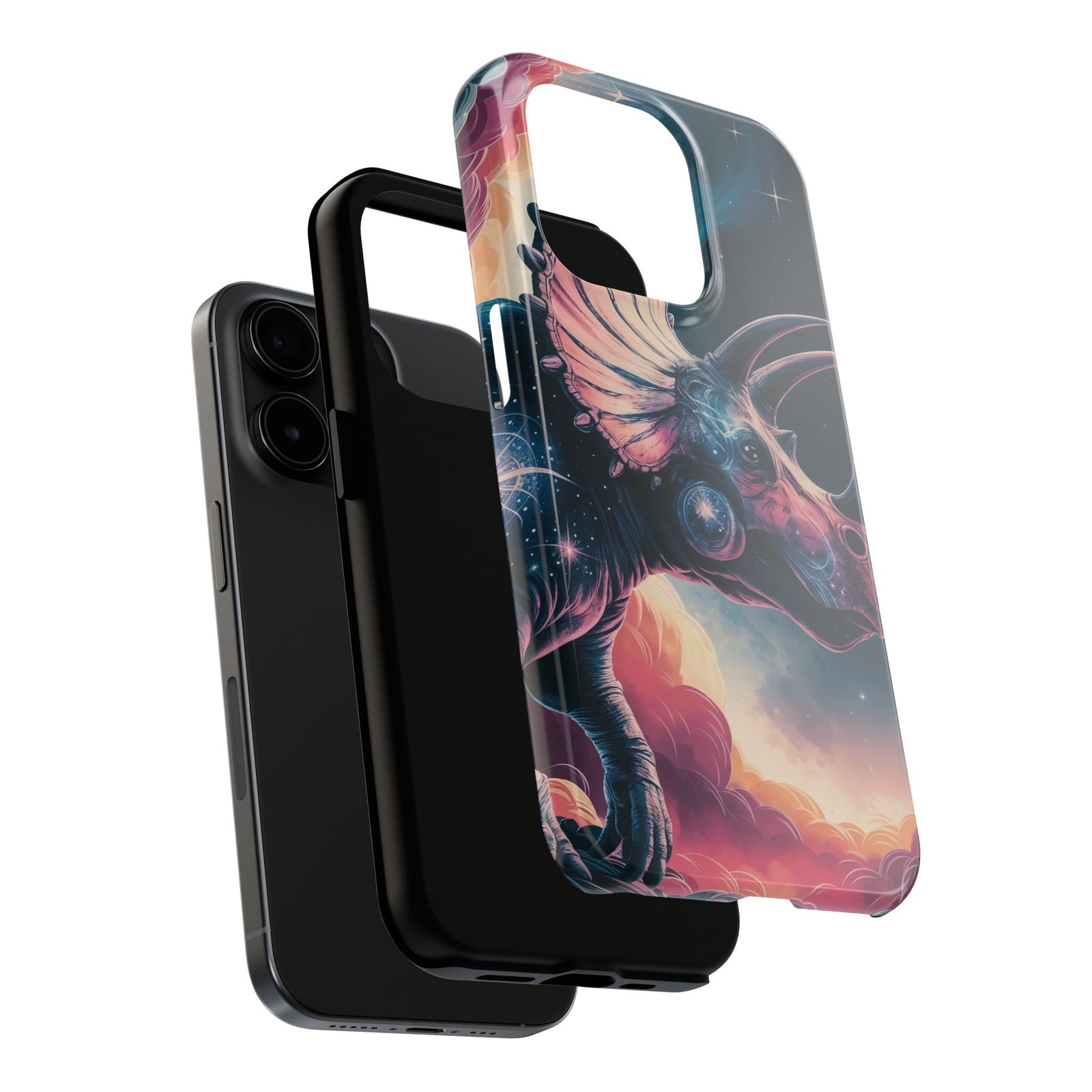 Triceratops Cosmic Adventure - Dinosaur Phone Case