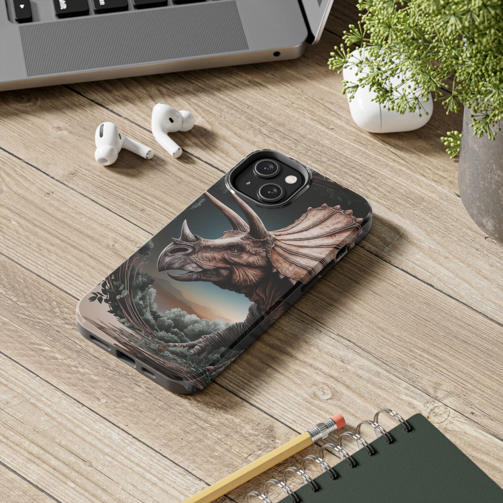 Triceratops Wilderness Adventure - Dinosaur Phone Case