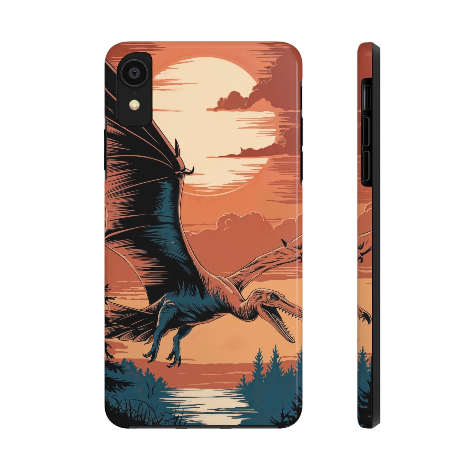 Sunset Pterodactyl Adventure - Dinosaur Phone Case
