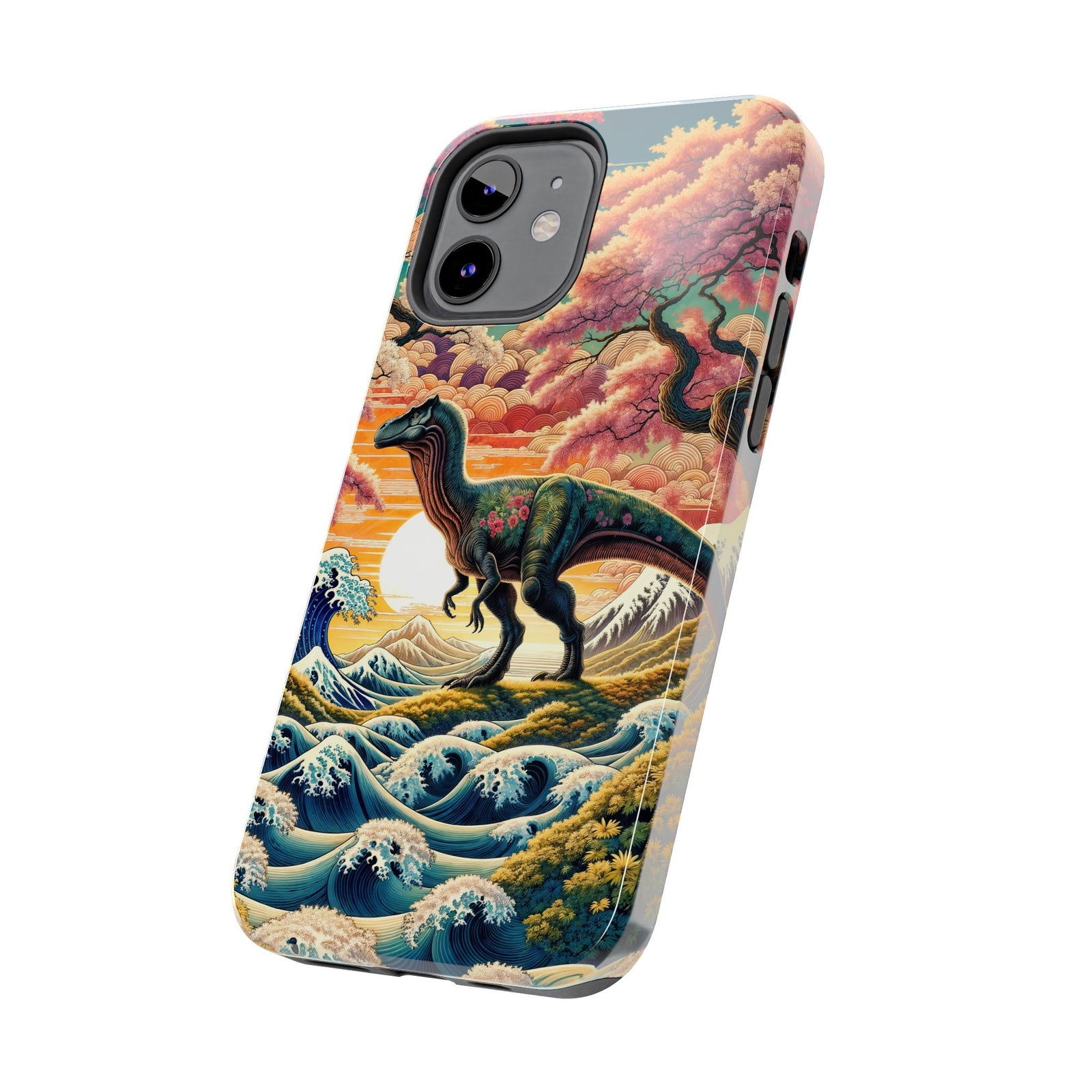 Dino Zen Waves - Dinosaur Phone Case