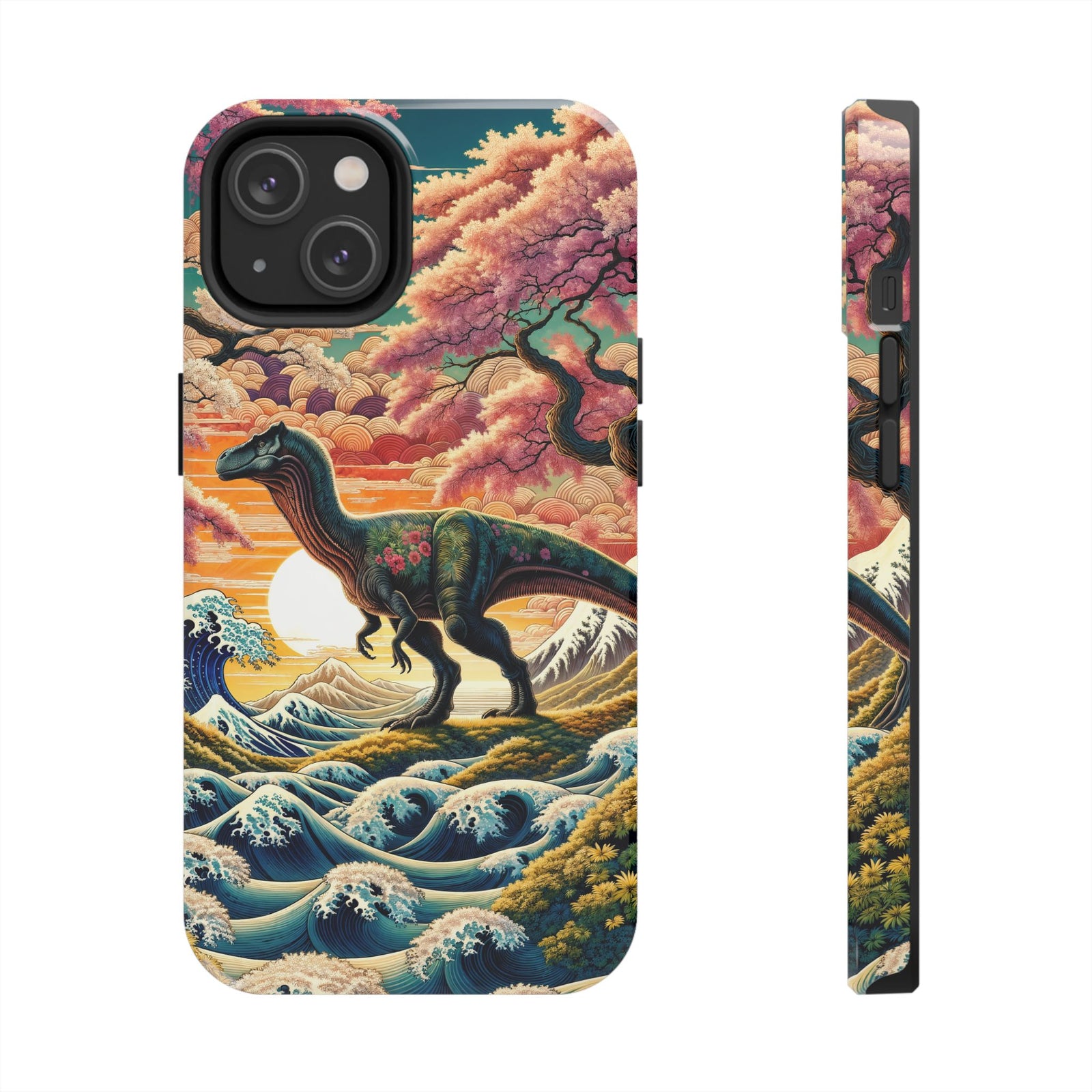 Dino Zen Waves - Dinosaur Phone Case