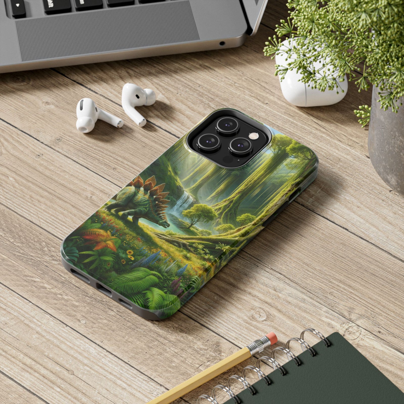 Stegosaurus Paradise Adventure - Dinosaur Phone Case