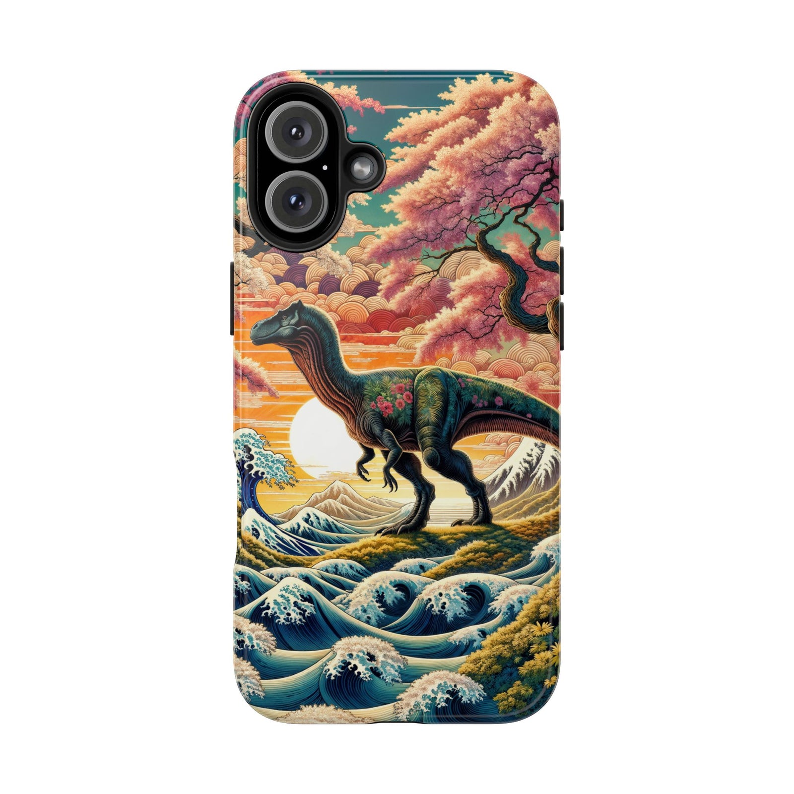 Dino Zen Waves - Dinosaur Phone Case