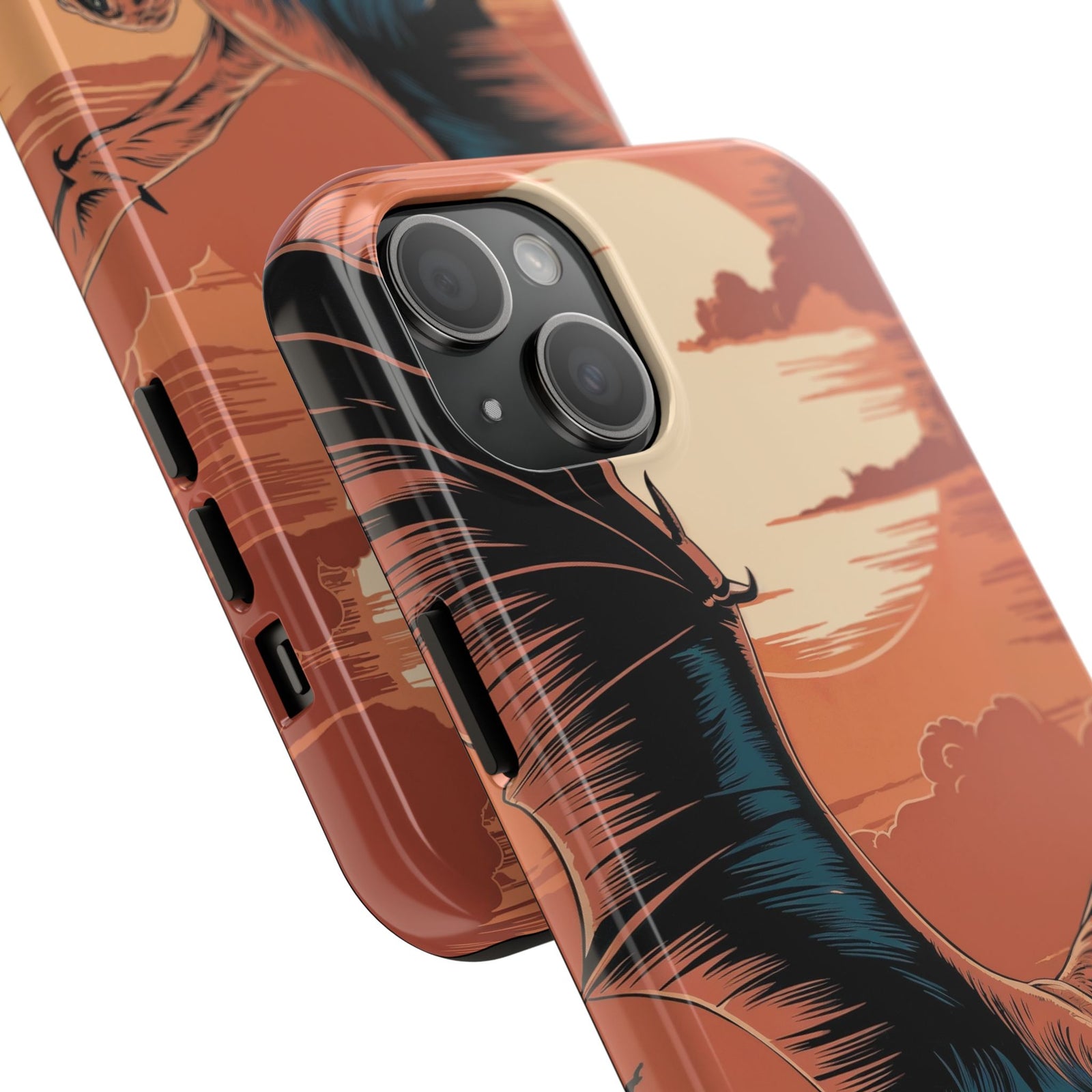 Sunset Pterodactyl Adventure - Dinosaur Phone Case