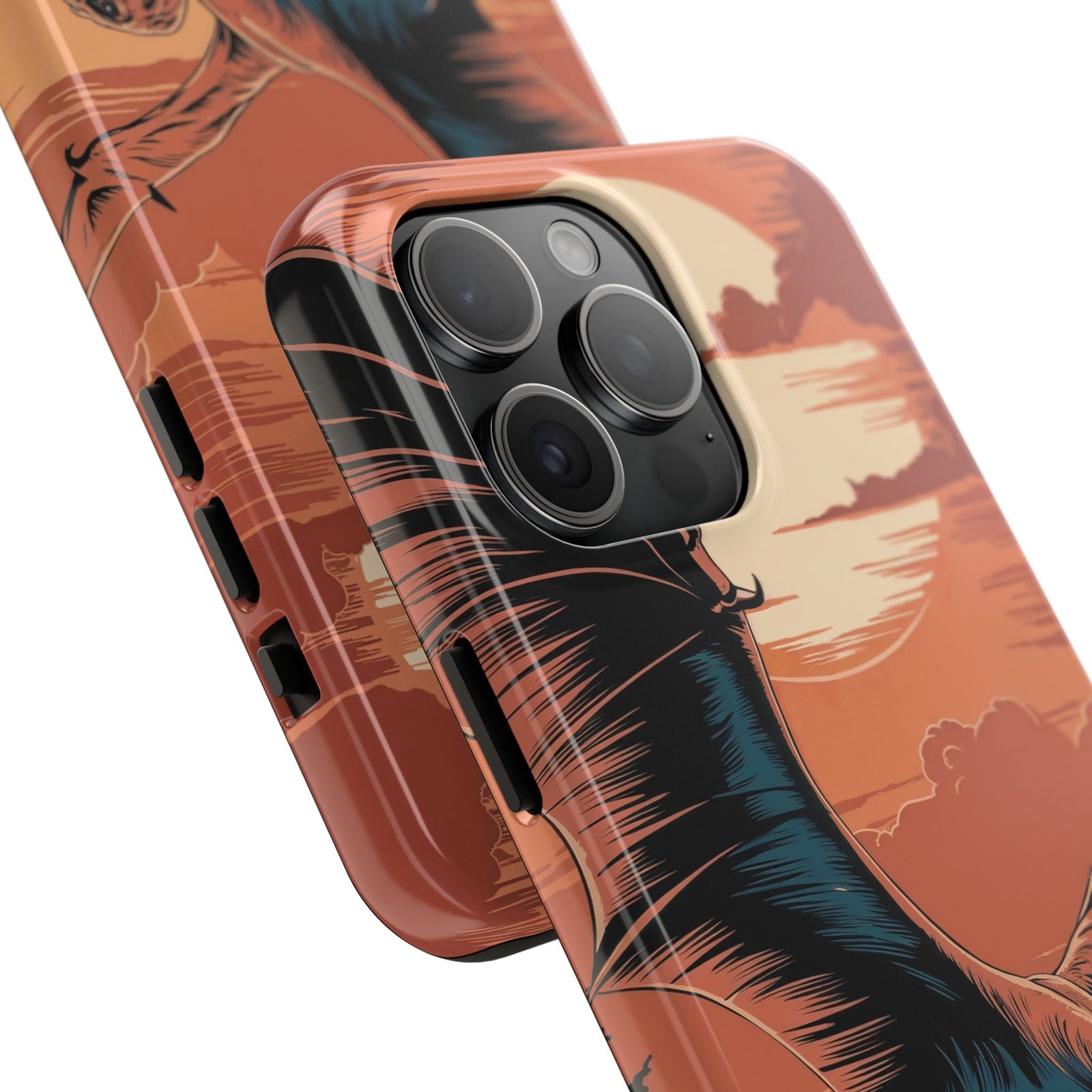 Sunset Pterodactyl Adventure - Dinosaur Phone Case