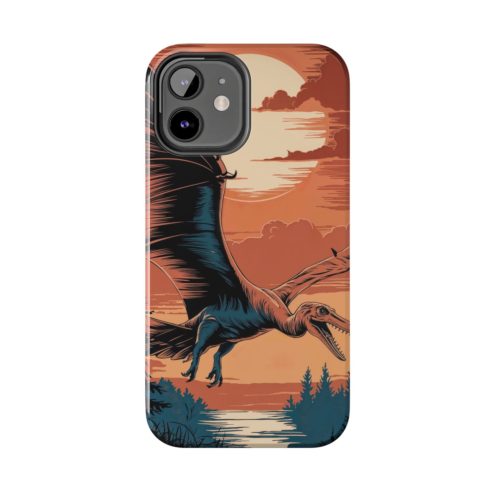 Sunset Pterodactyl Adventure - Dinosaur Phone Case