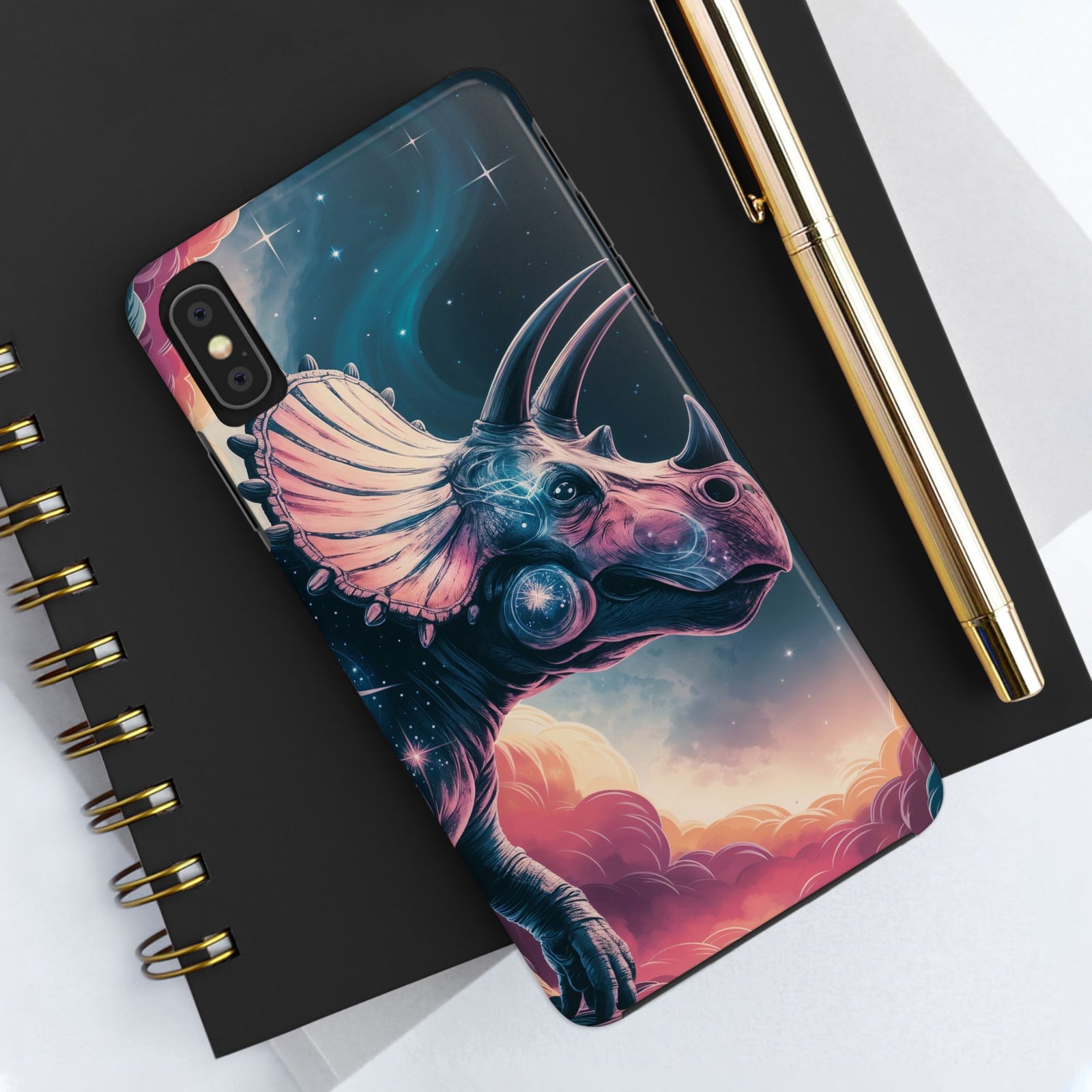 Triceratops Cosmic Adventure - Dinosaur Phone Case
