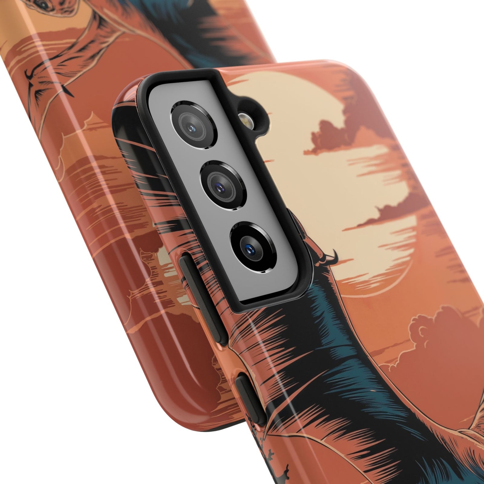 Sunset Pterodactyl Adventure - Dinosaur Phone Case