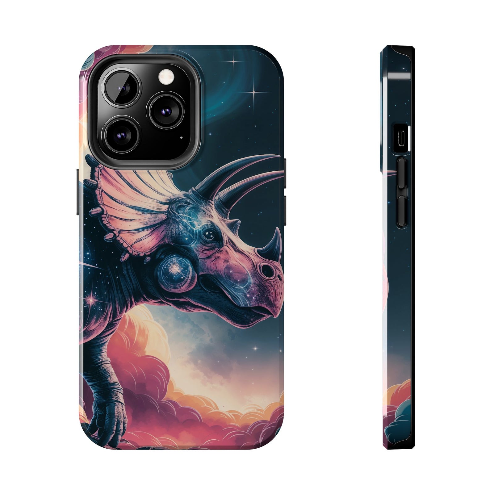 Triceratops Cosmic Adventure - Dinosaur Phone Case