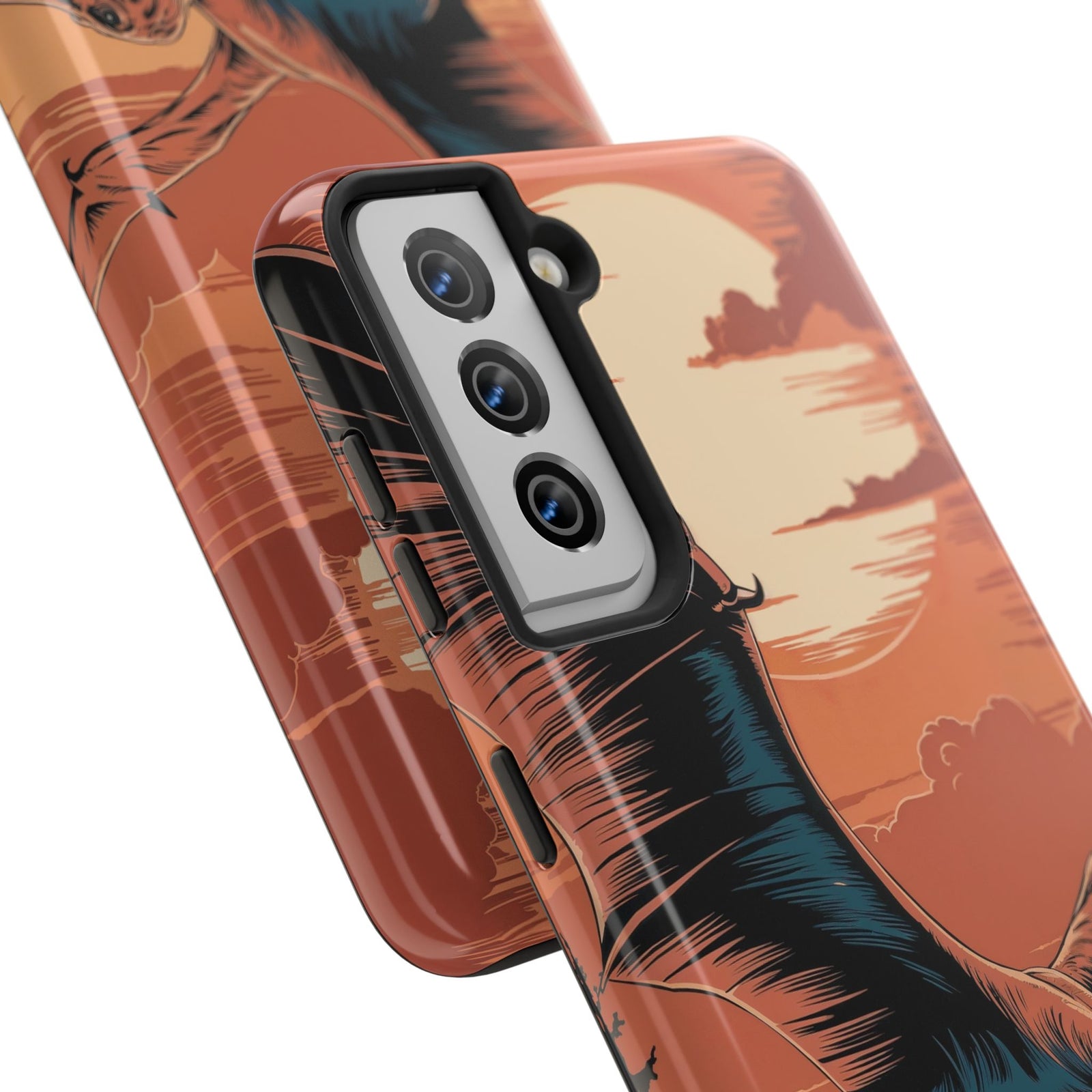 Sunset Pterodactyl Adventure - Dinosaur Phone Case