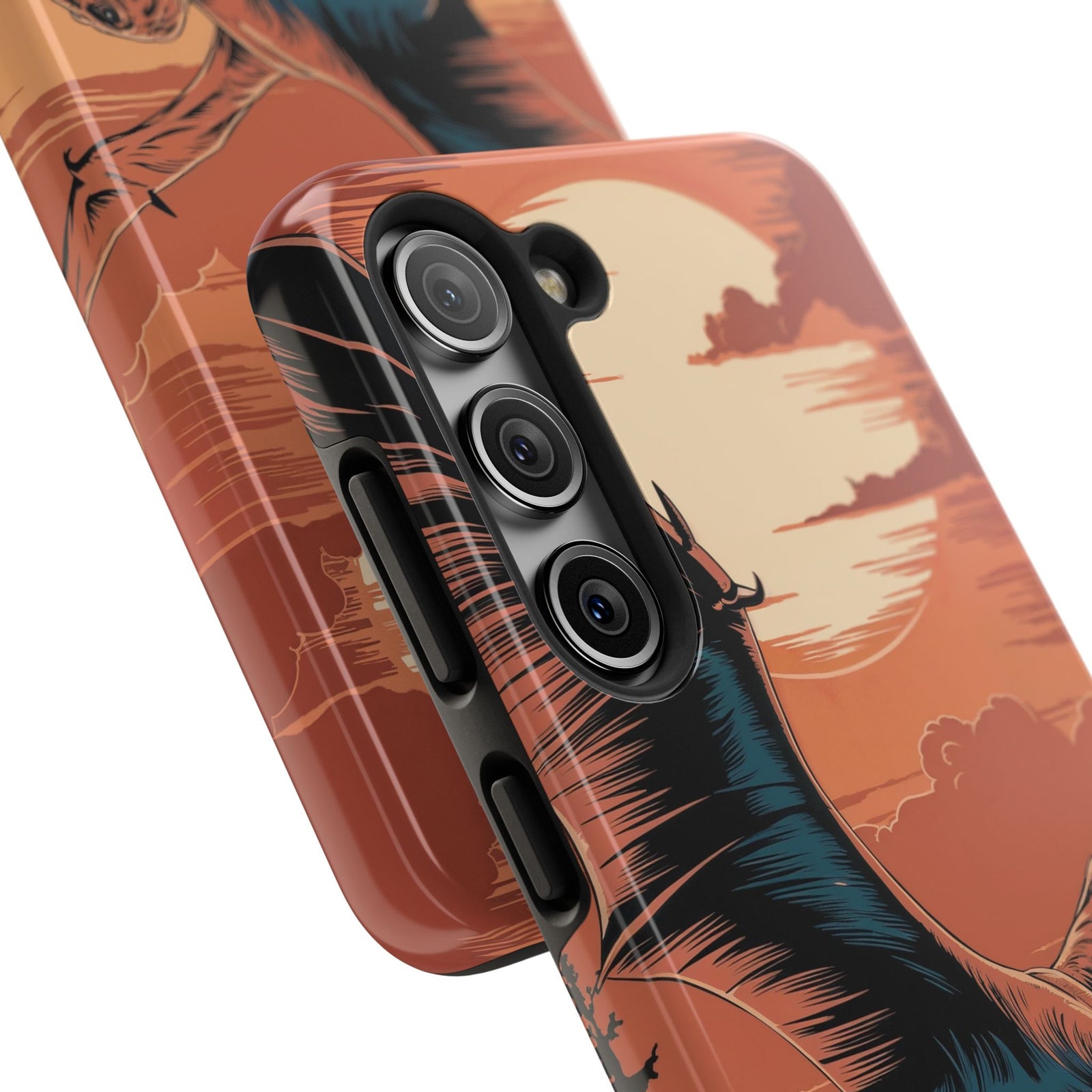 Sunset Pterodactyl Adventure - Dinosaur Phone Case