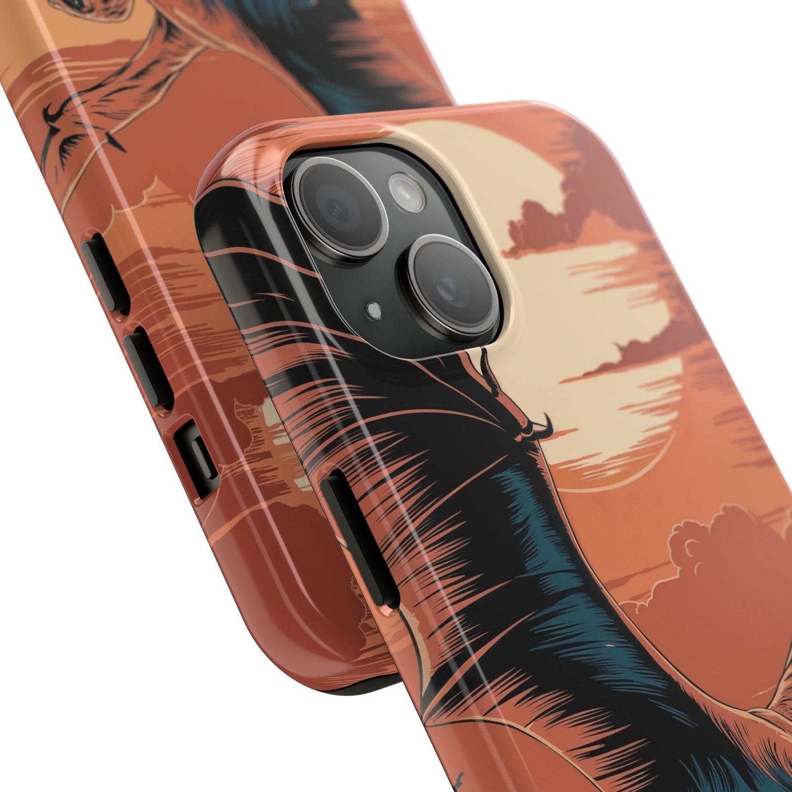 Sunset Pterodactyl Adventure - Dinosaur Phone Case