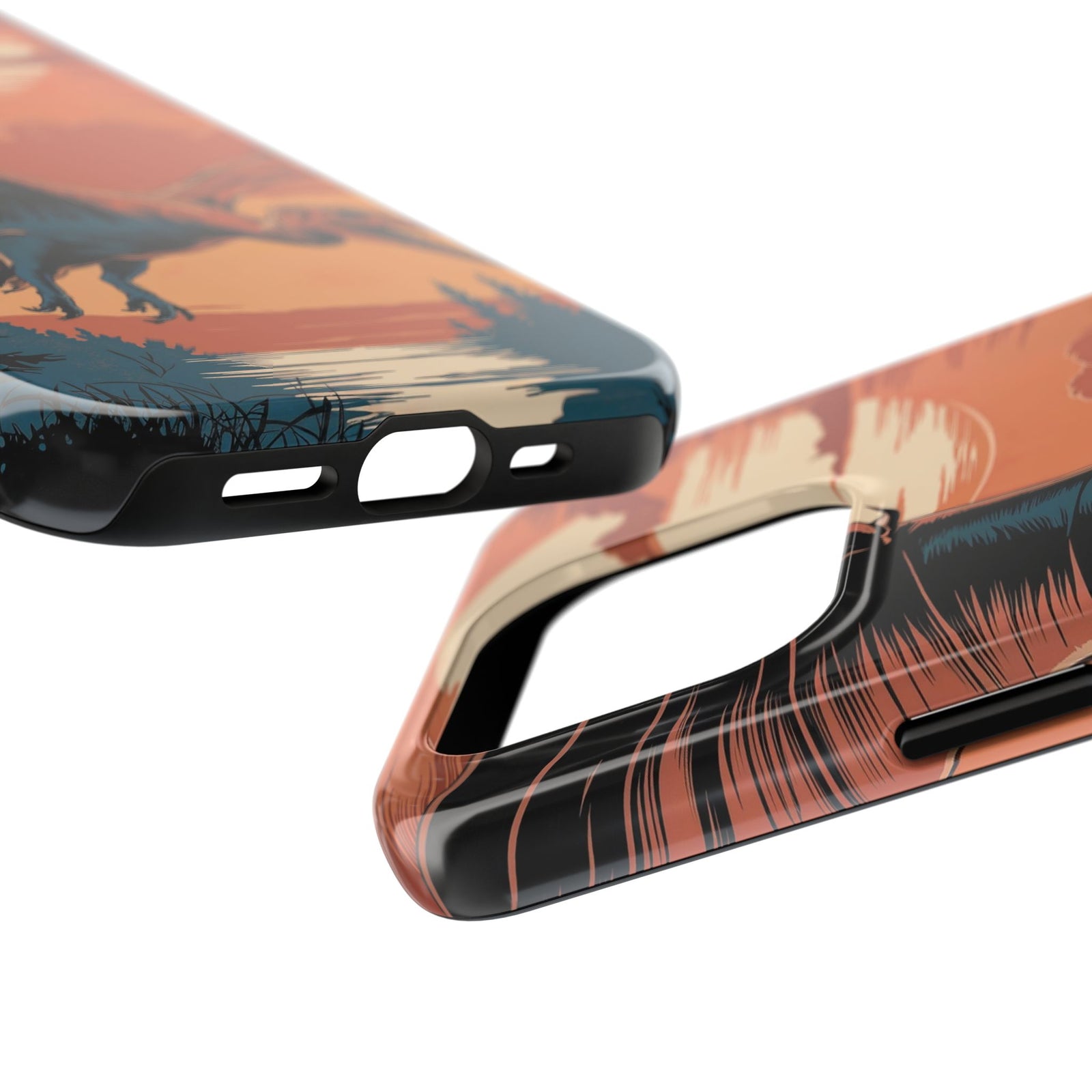 Sunset Pterodactyl Adventure - Dinosaur Phone Case