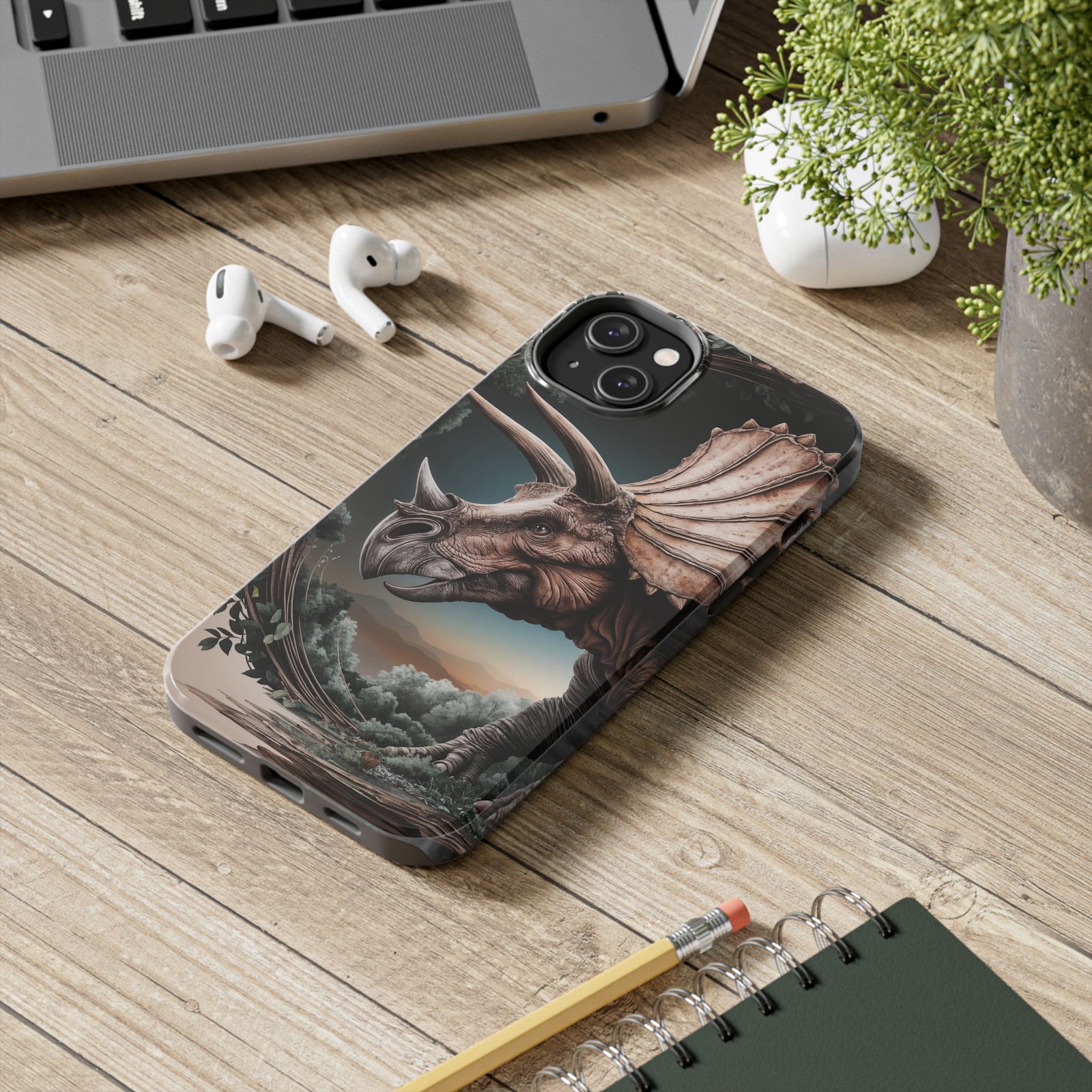 Triceratops Wilderness Adventure - Dinosaur Phone Case
