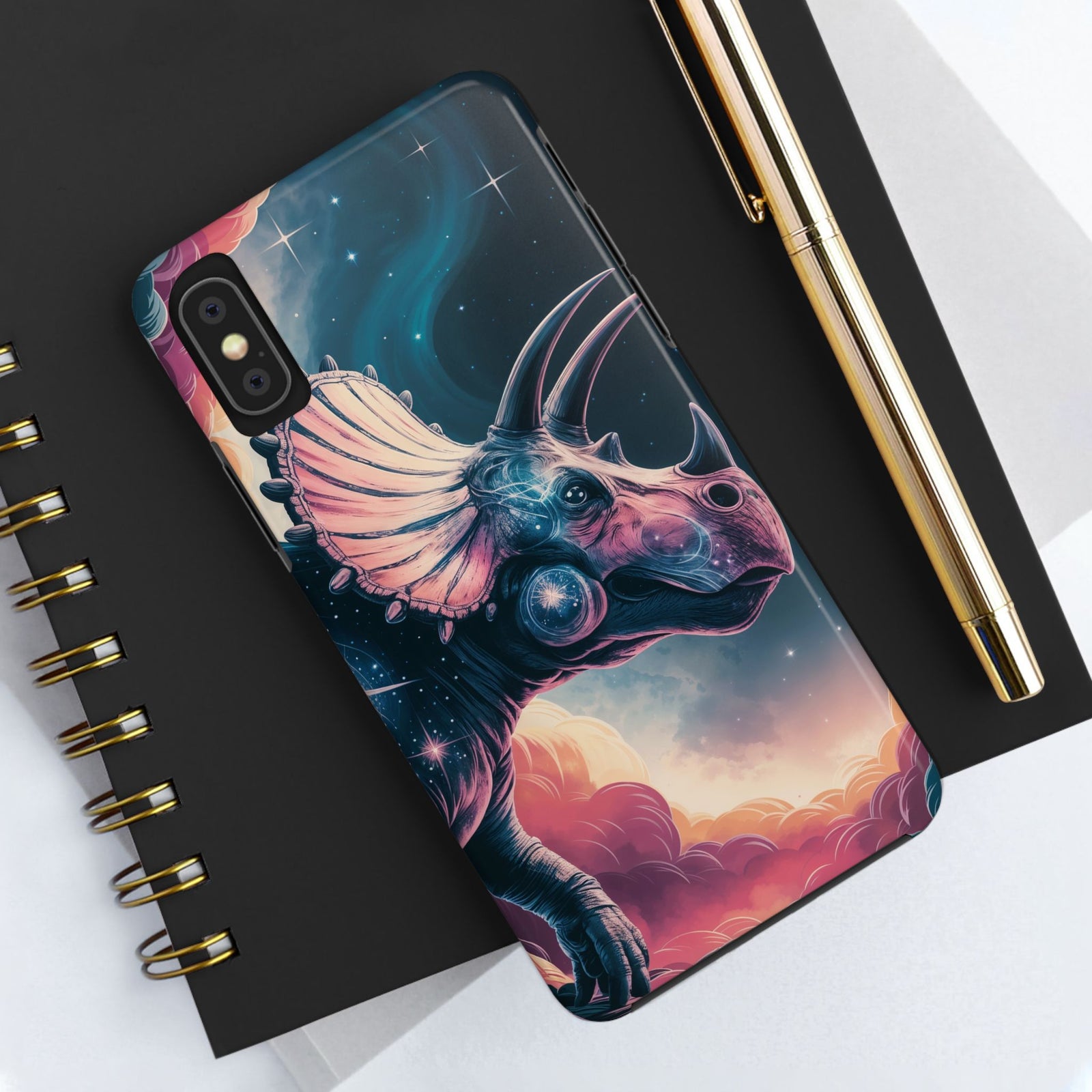 Triceratops Cosmic Adventure - Dinosaur Phone Case