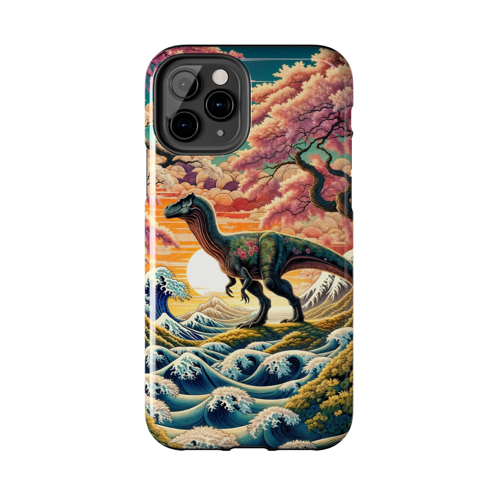Dino Zen Waves - Dinosaur Phone Case