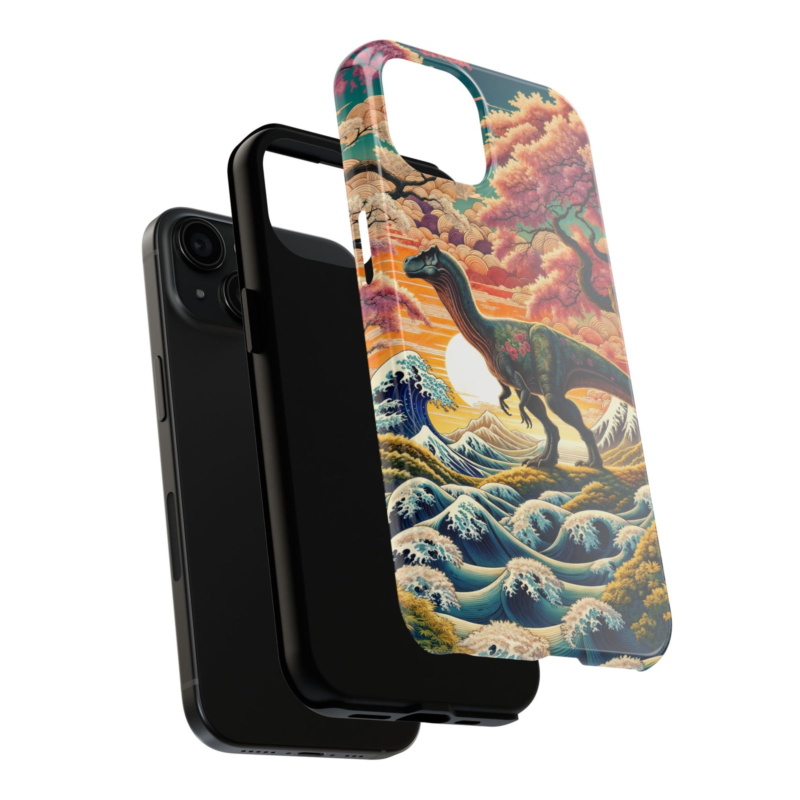Dino Zen Waves - Dinosaur Phone Case