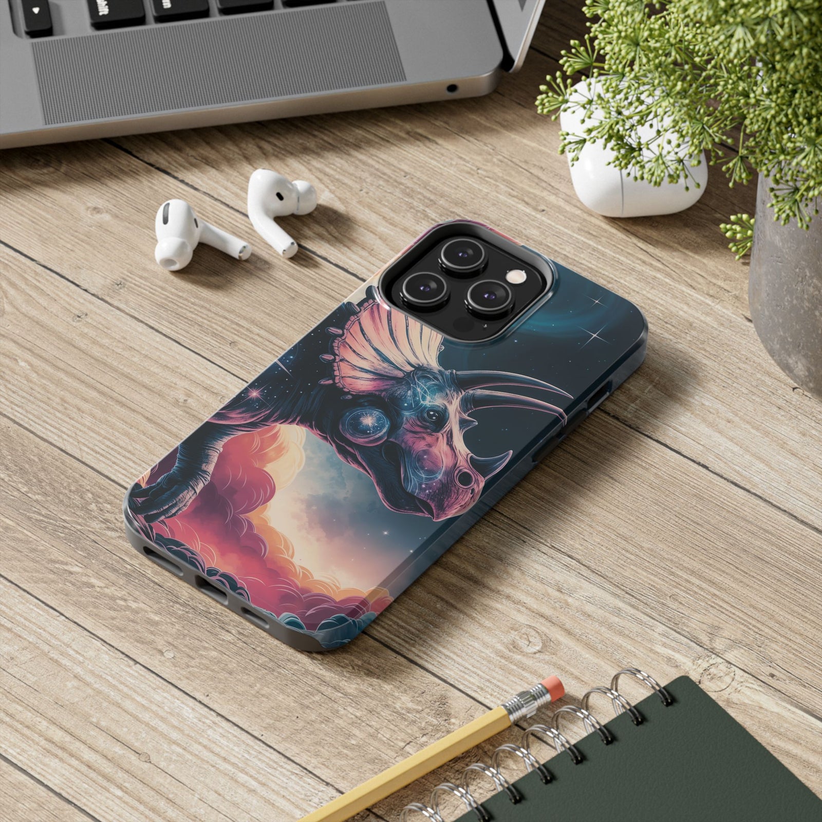 Triceratops Cosmic Adventure - Dinosaur Phone Case