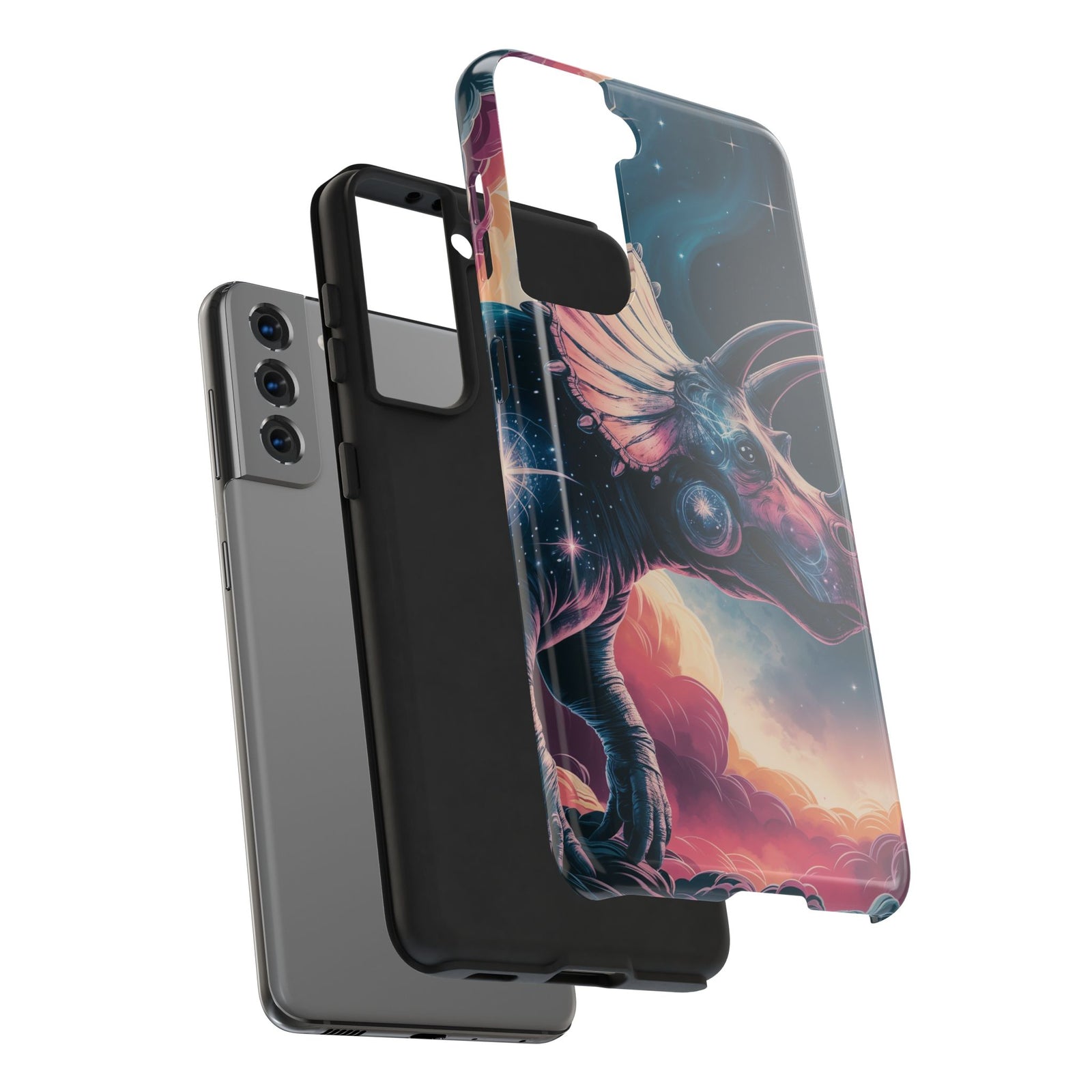 Triceratops Cosmic Adventure - Dinosaur Phone Case