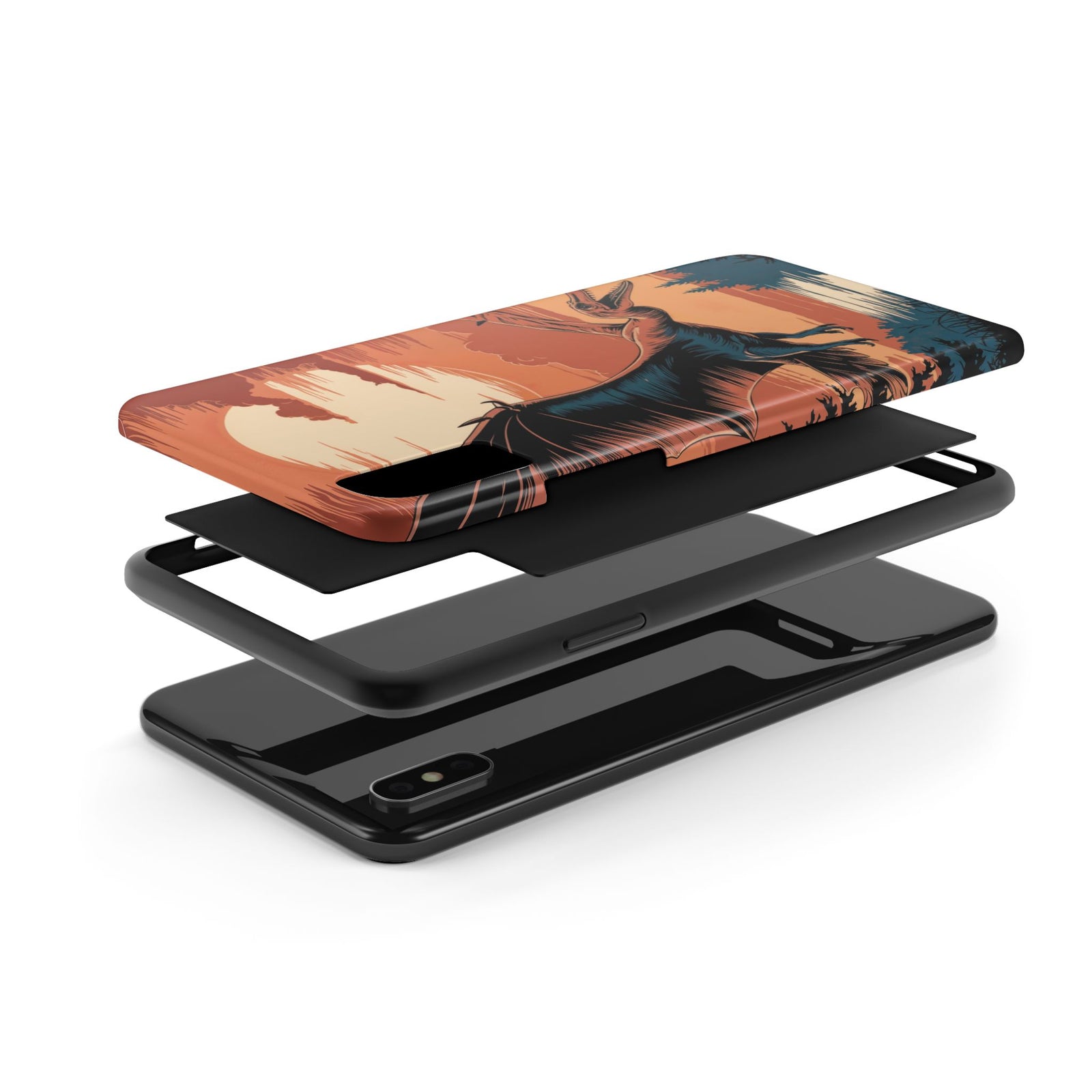 Sunset Pterodactyl Adventure - Dinosaur Phone Case
