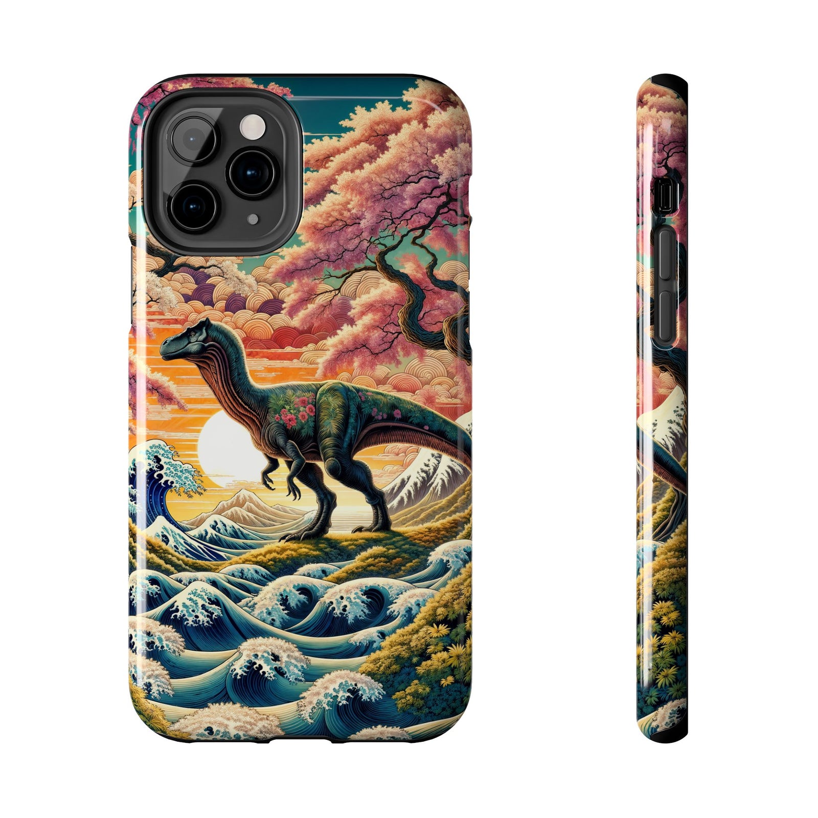 Dino Zen Waves - Dinosaur Phone Case