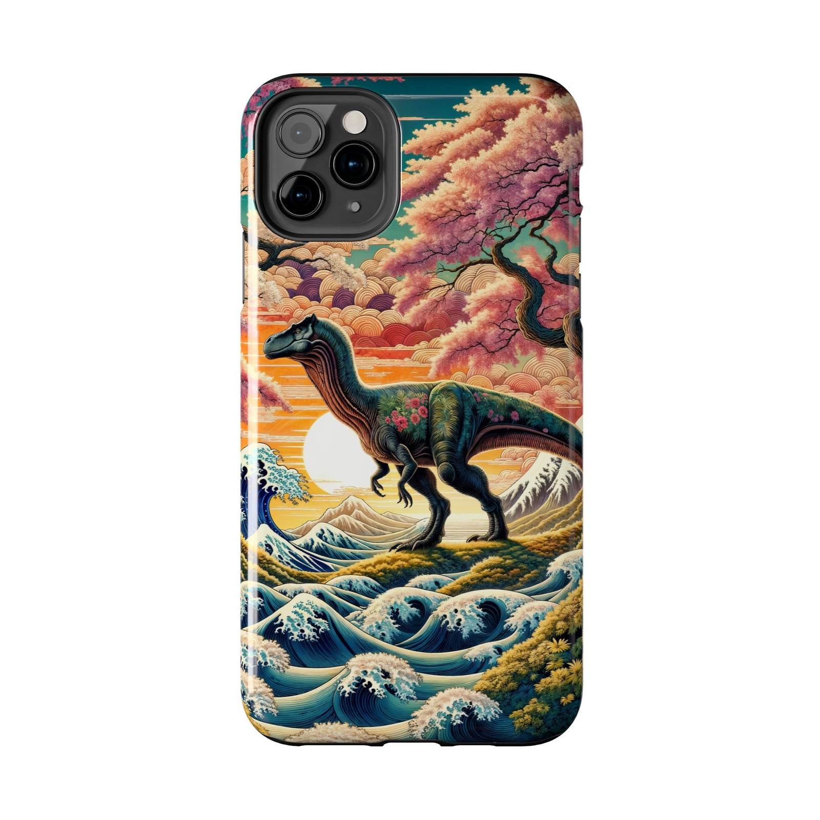 Dino Zen Waves - Dinosaur Phone Case