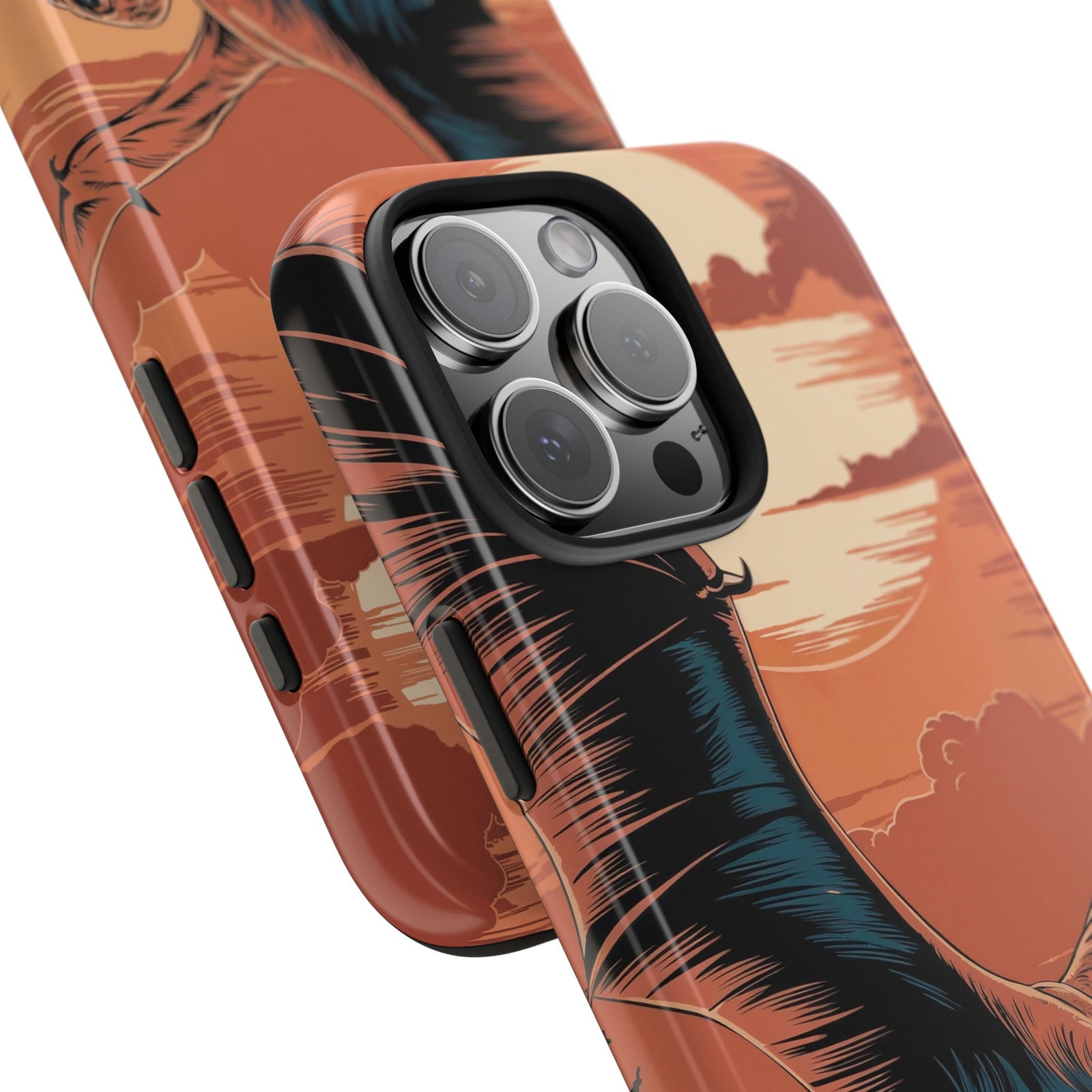 Sunset Pterodactyl Adventure - Dinosaur Phone Case