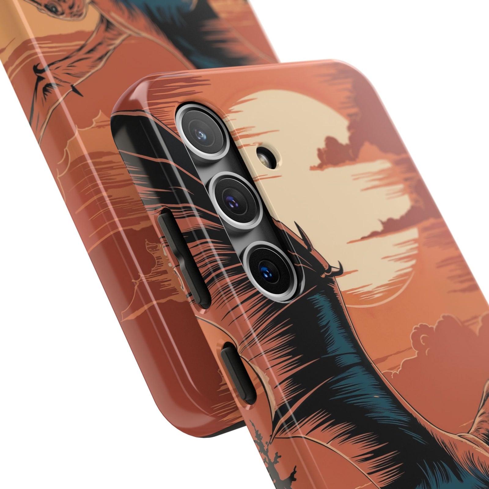 Sunset Pterodactyl Adventure - Dinosaur Phone Case