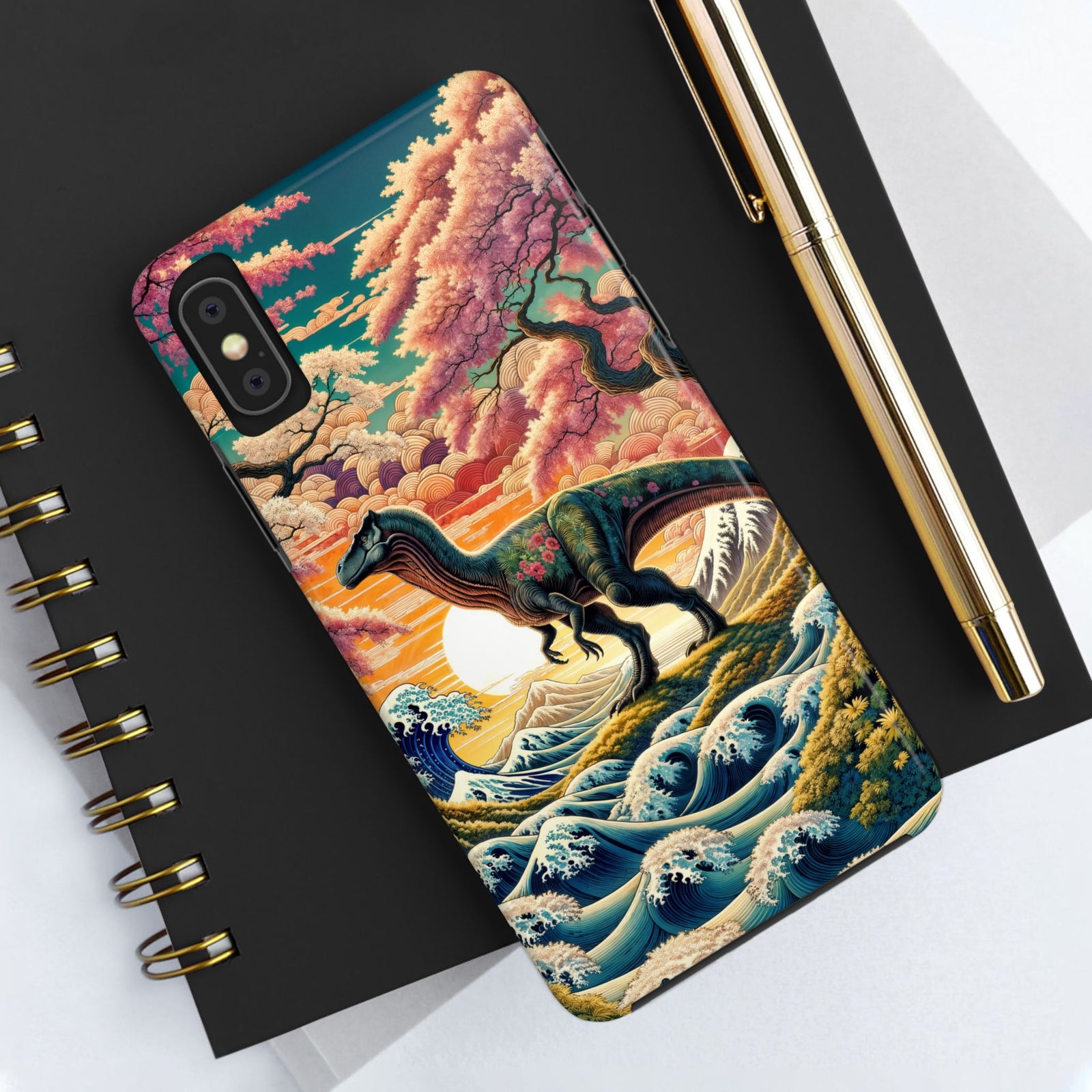 Dino Zen Waves - Dinosaur Phone Case