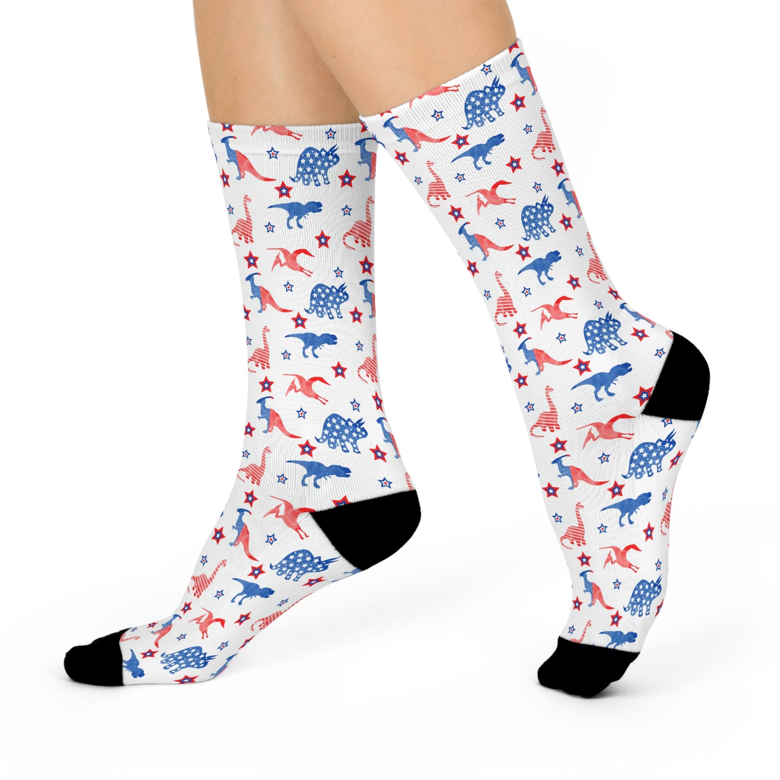 Red, White, & Blue - Dinosaur Socks