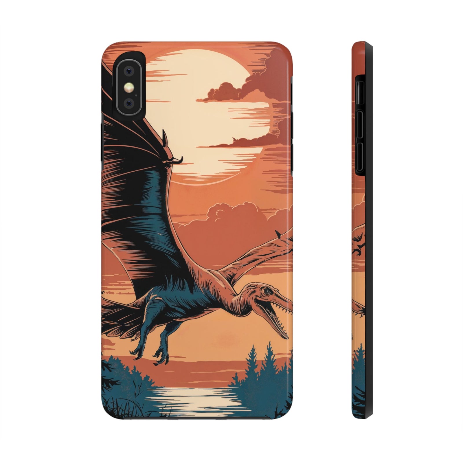 Sunset Pterodactyl Adventure - Dinosaur Phone Case