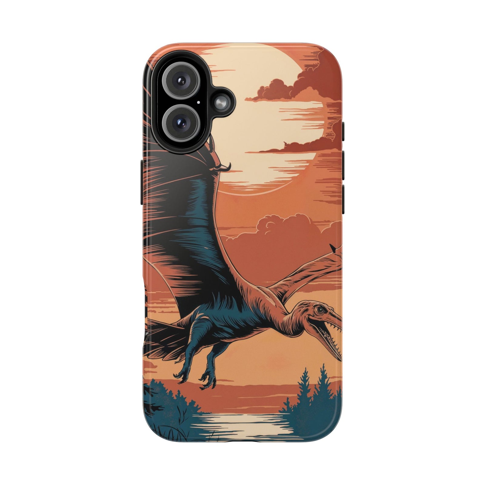 Sunset Pterodactyl Adventure - Dinosaur Phone Case
