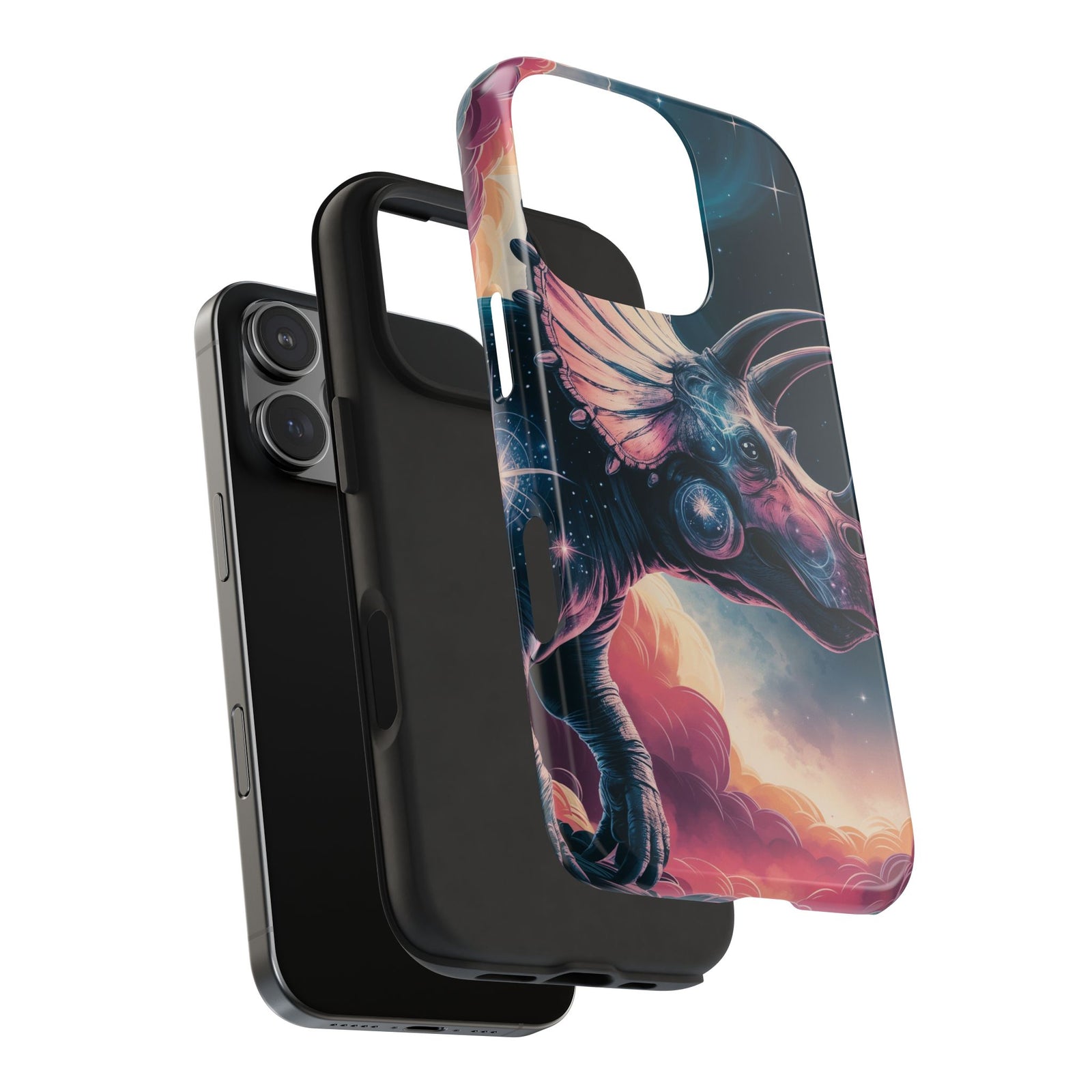 Triceratops Cosmic Adventure - Dinosaur Phone Case