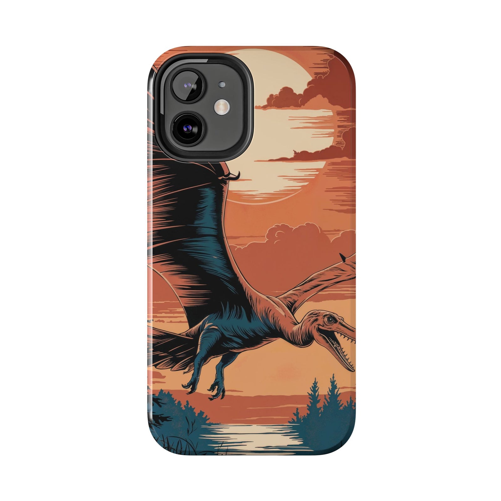 Sunset Pterodactyl Adventure - Dinosaur Phone Case
