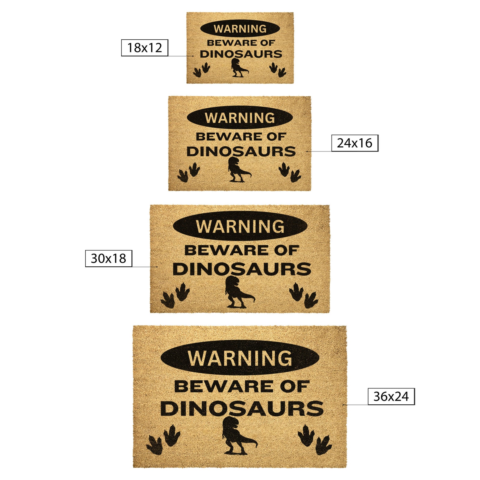 Beware of Dinosaurs - Dinosaur Welcome Mat