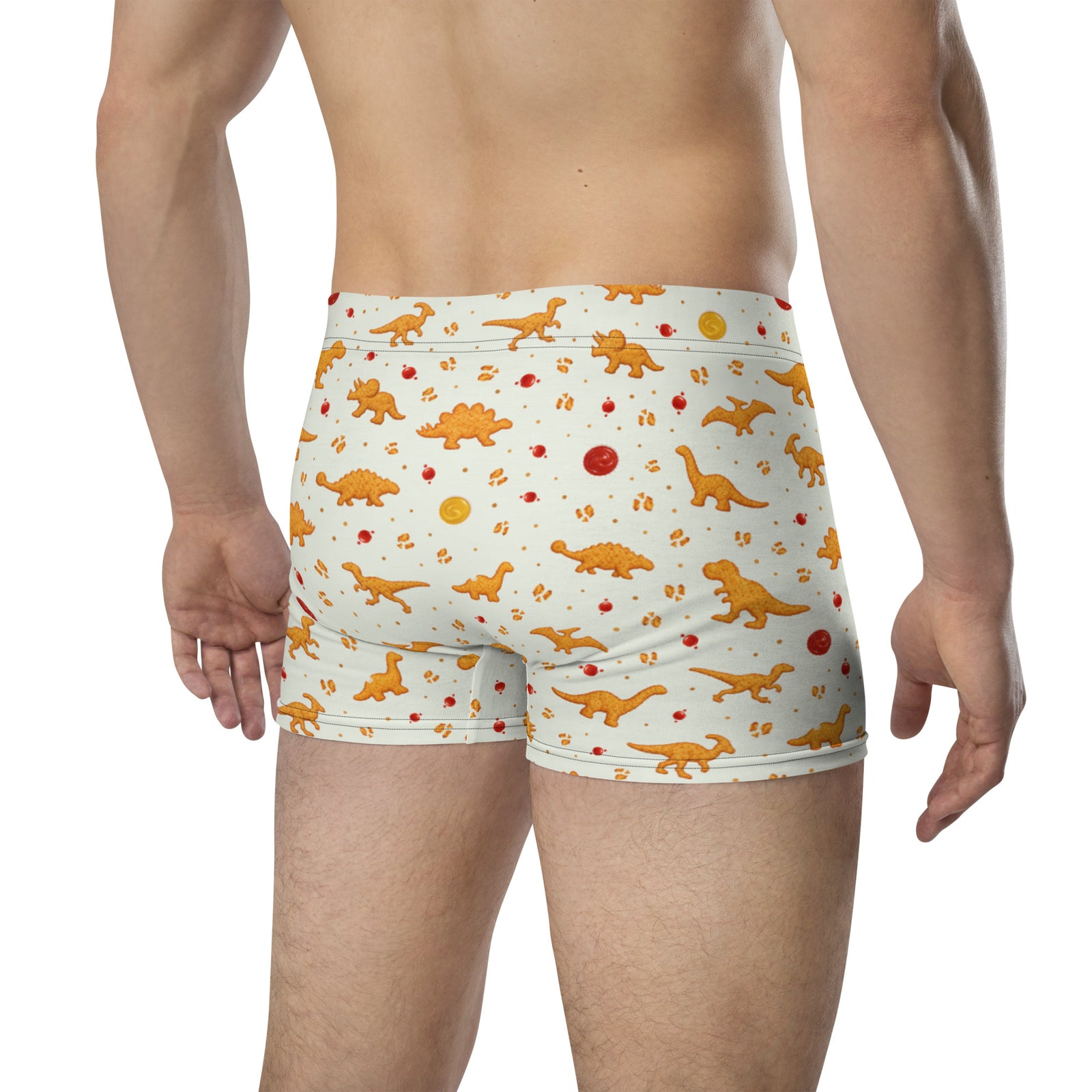 Dino Nuggies men's dinosaur boxer briefs - back view