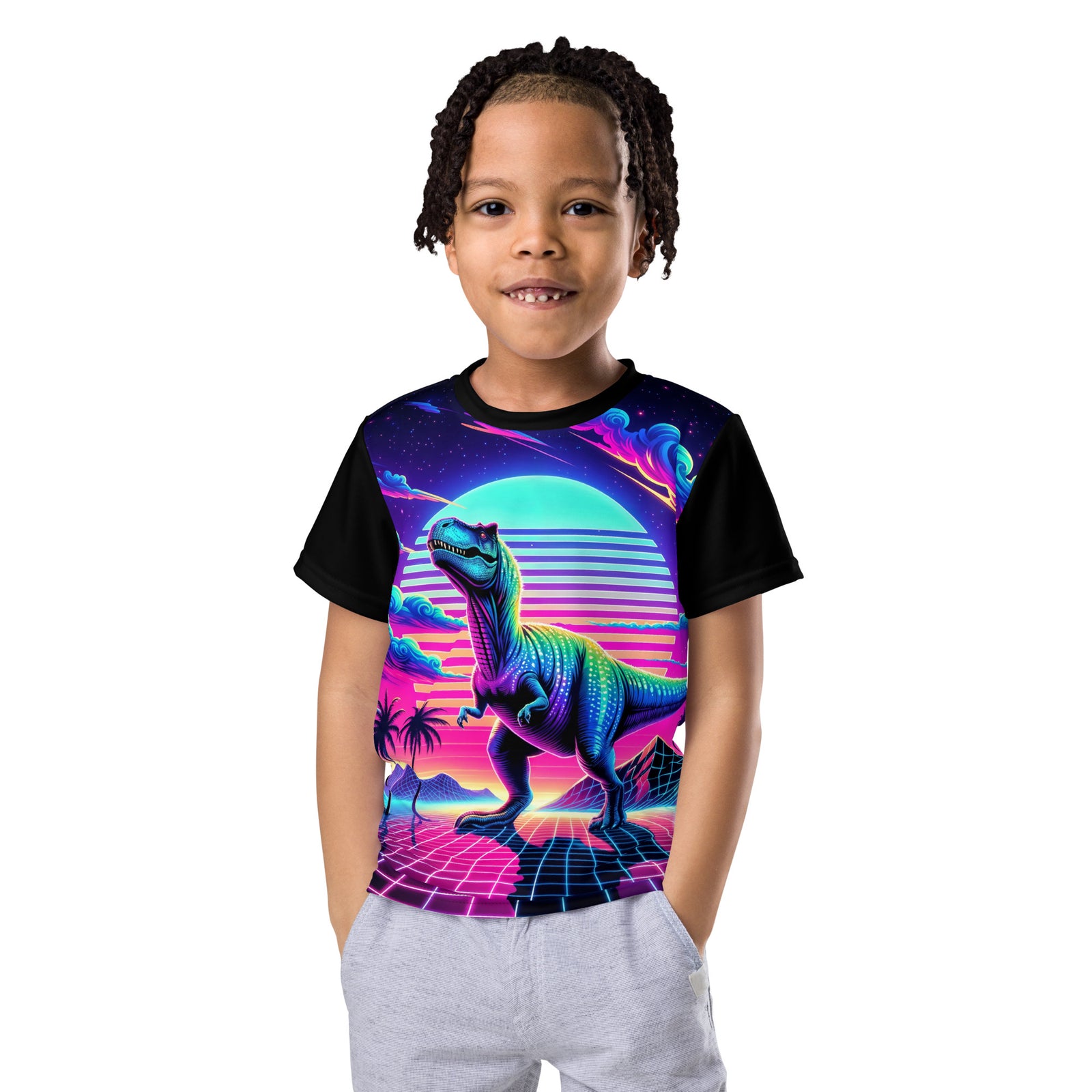 Synthwave Dinosaur - Toddler Dinosaur Shirt