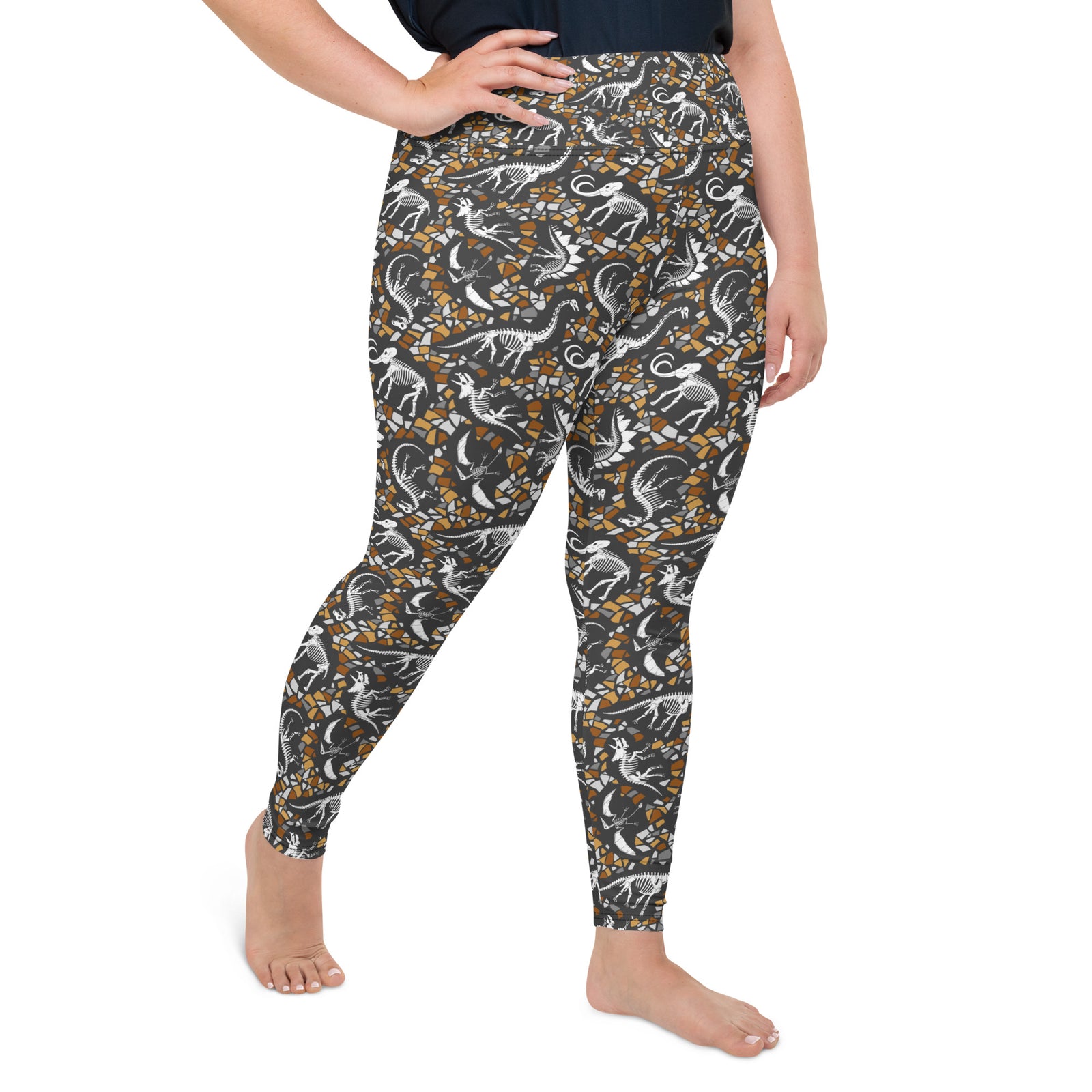 Dinosaur Terrazzo - Dinosaur Plus Size Leggings