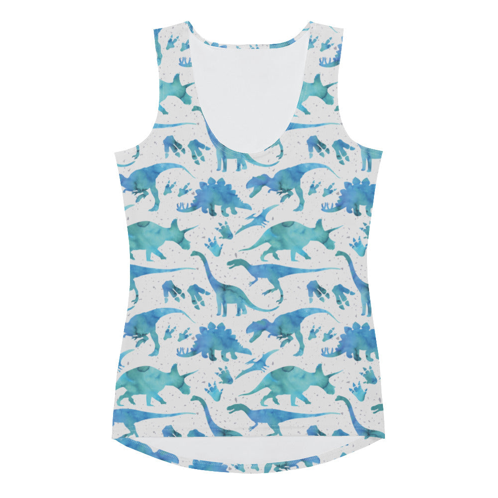 Blue Watercolor Dinos - Women's Tank Top