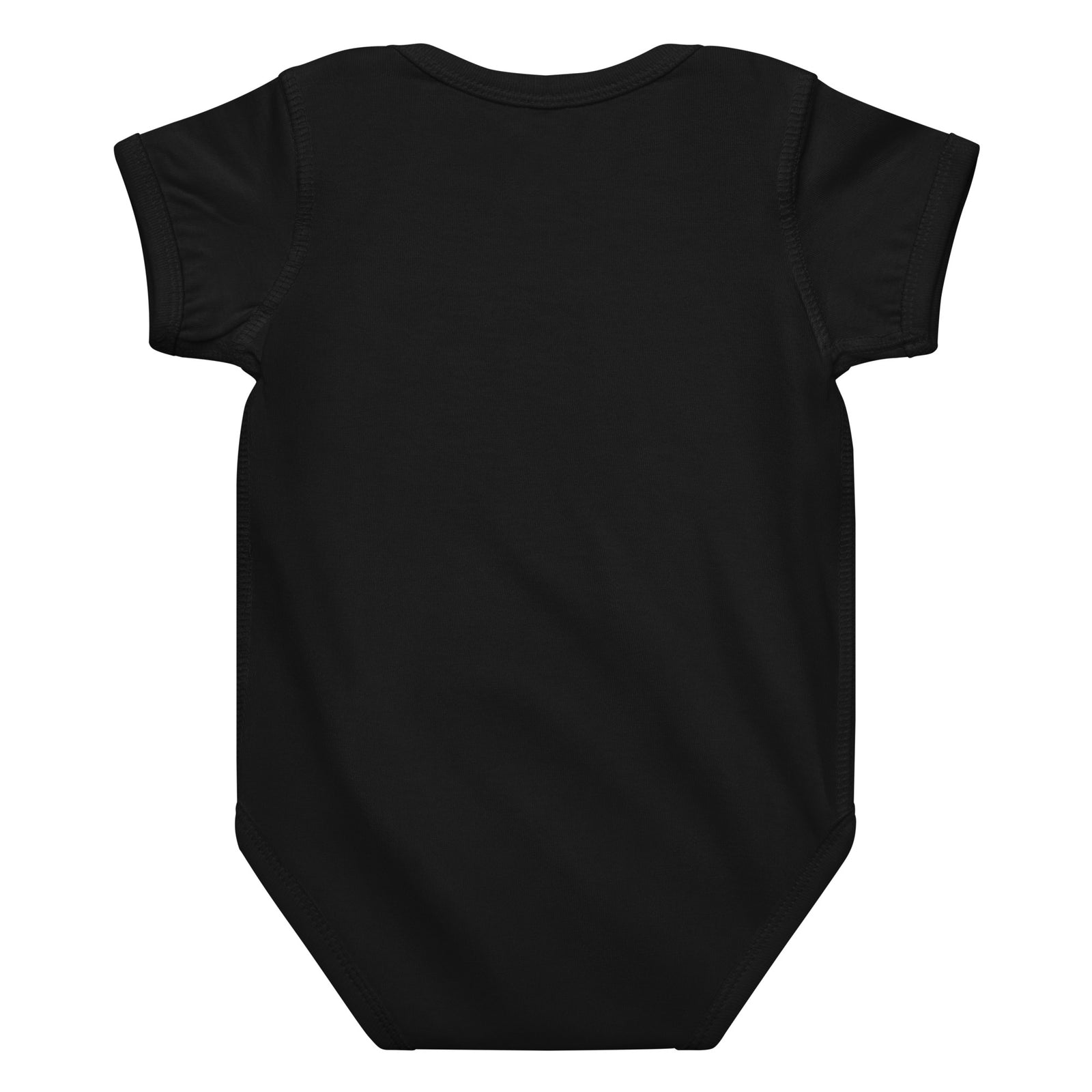 Little Dino Merry Christmas baby dinosaur Christmas bodysuit with Santa hat T-Rex - Black - back view
