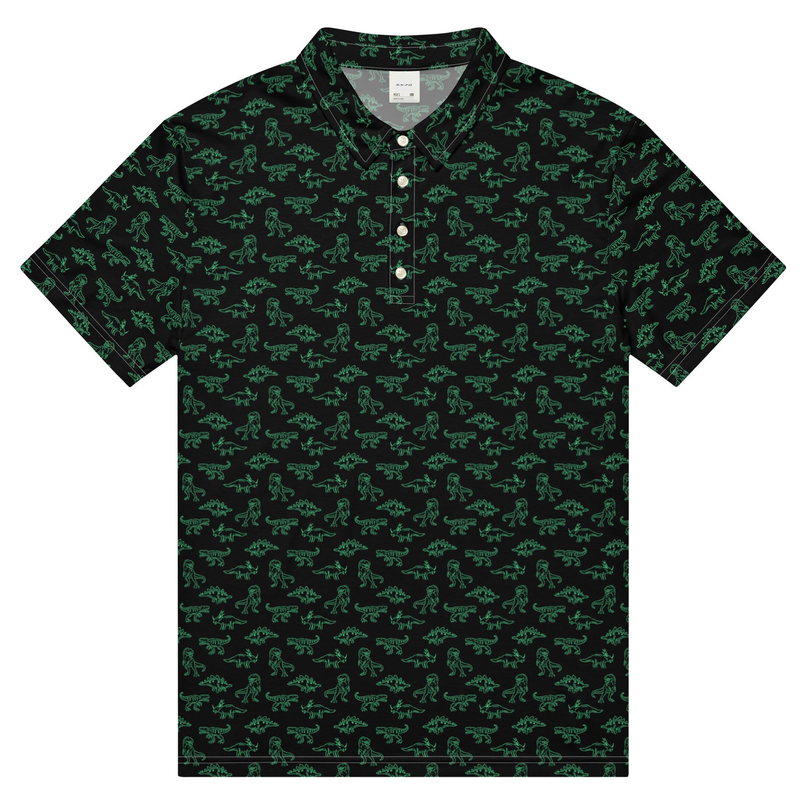 Neon Dinos - Men's Dinosaur Slim Fit Polo