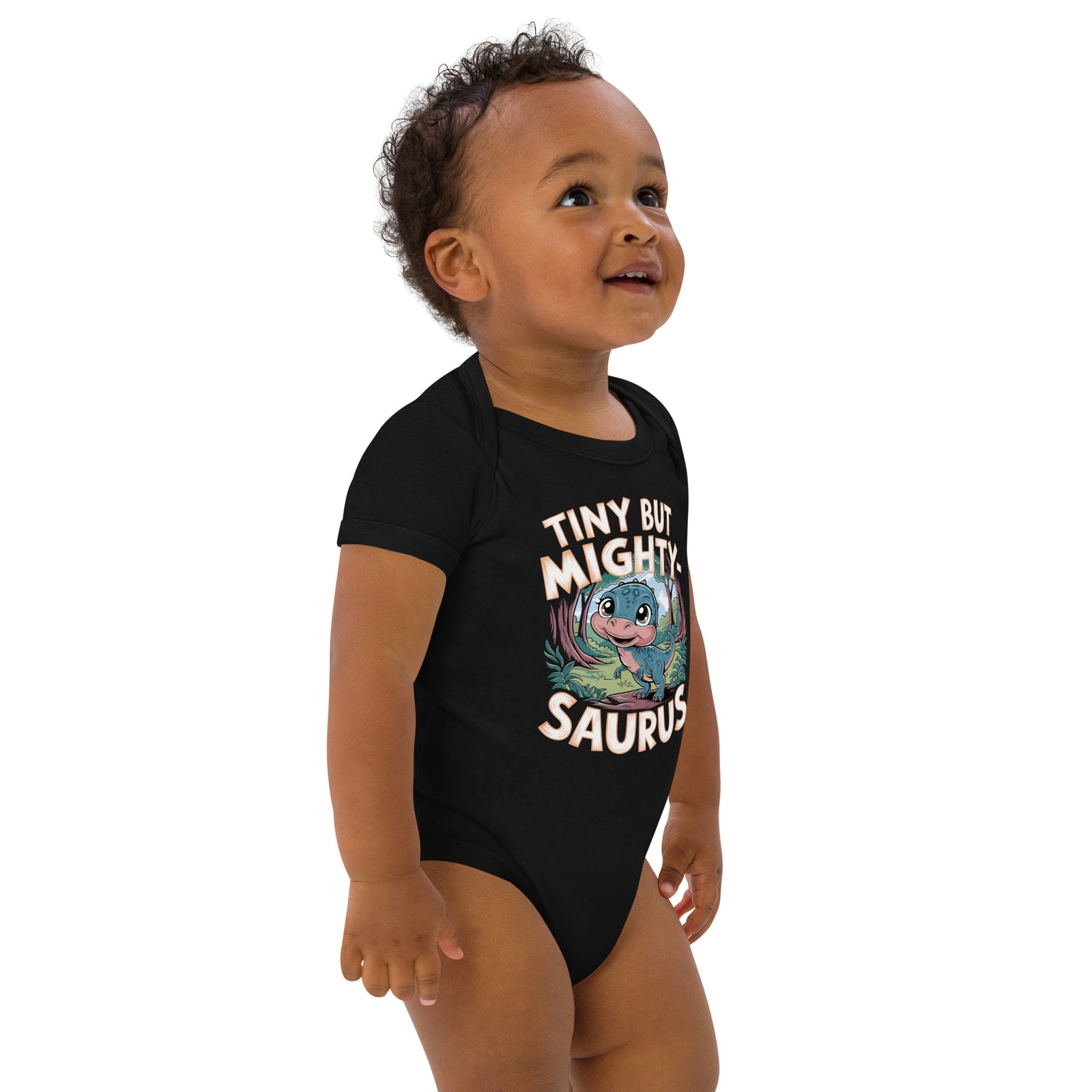Tiny, but Mighty-Saurus - Organic Dinosaur Baby Bodysuit