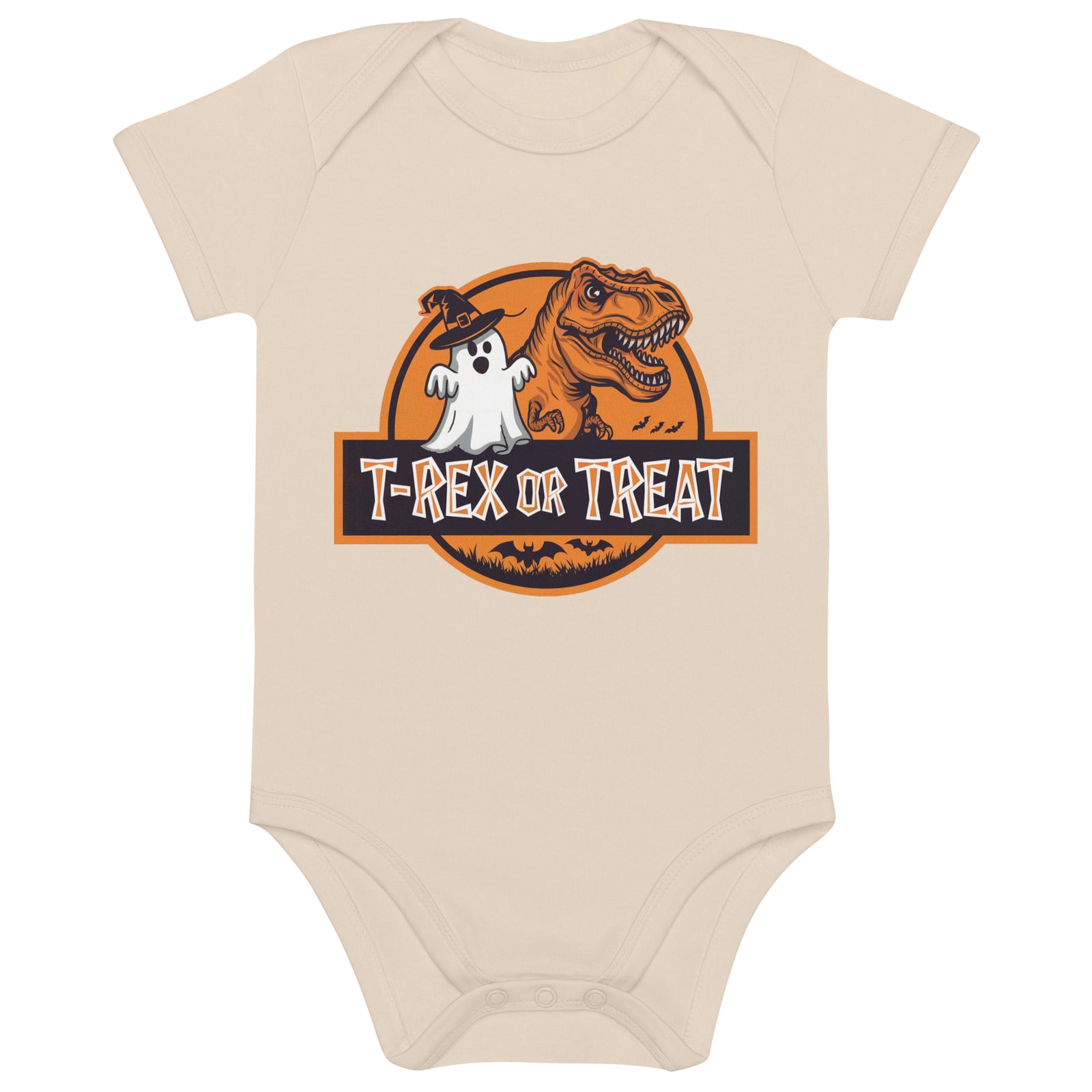 T-Rex or Treat - Organic Dinosaur Baby Bodysuit