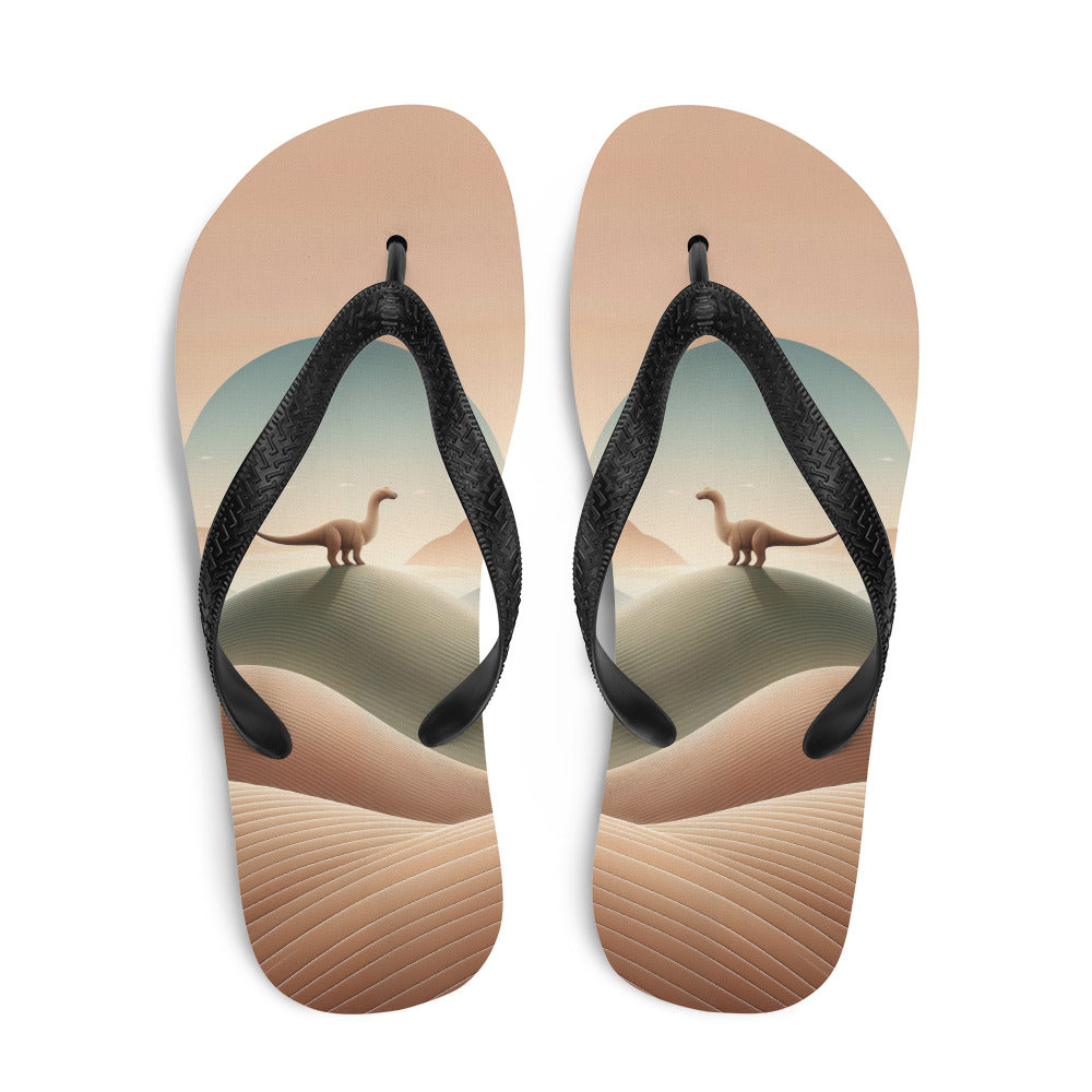 Minimalist Dino - Dinosaur Flip Flops