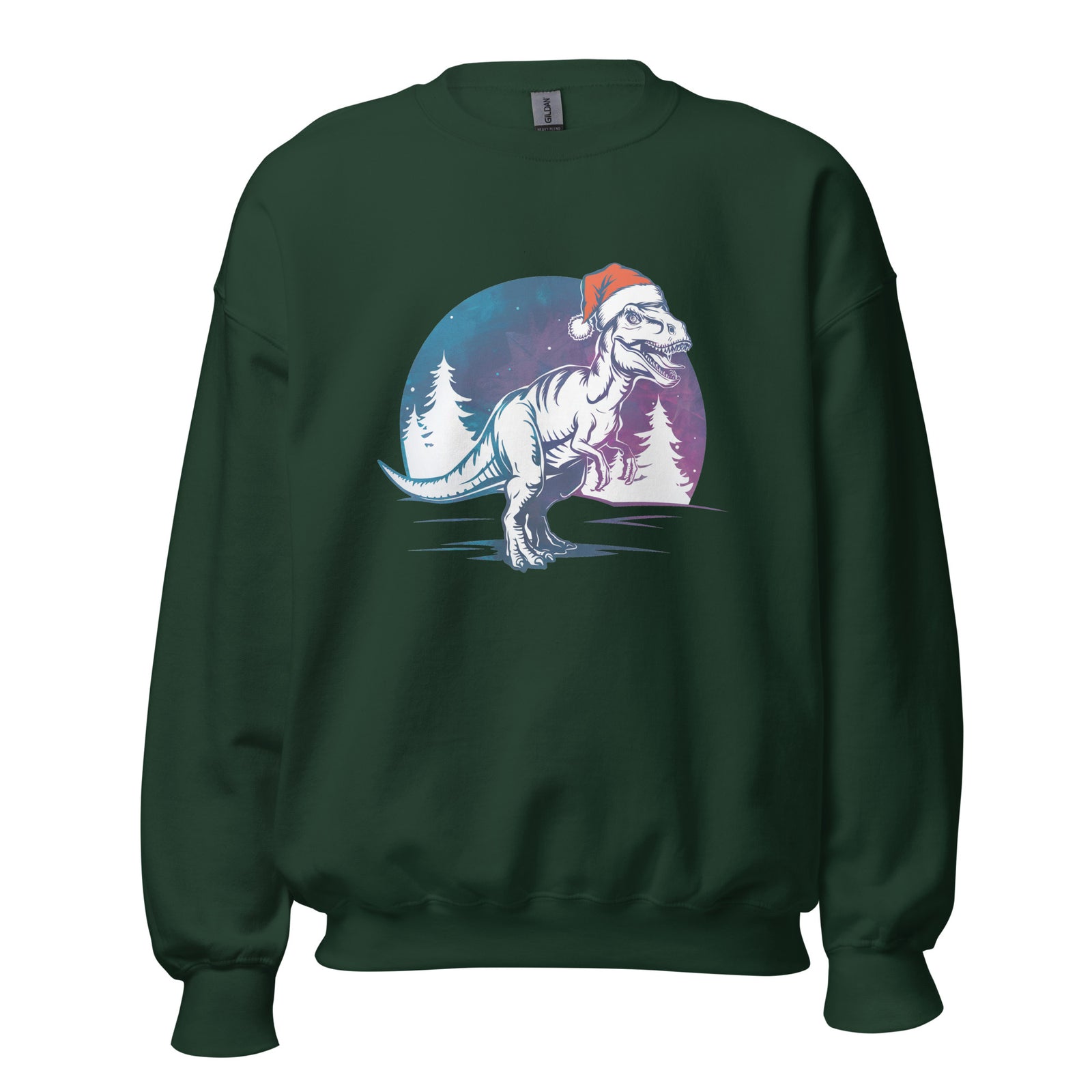 T-Rex Winter Forest - Dinosaur Sweatshirt