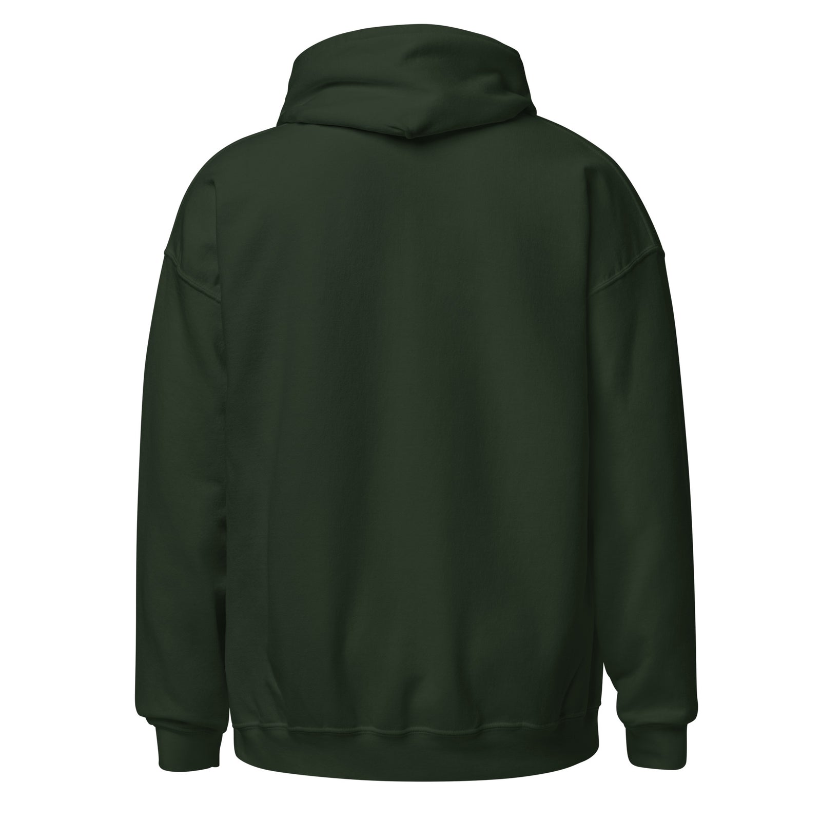 Piggyback Dino Dad dinosaur hoodie with T-Rex dad and baby dino - Forest Green - back view