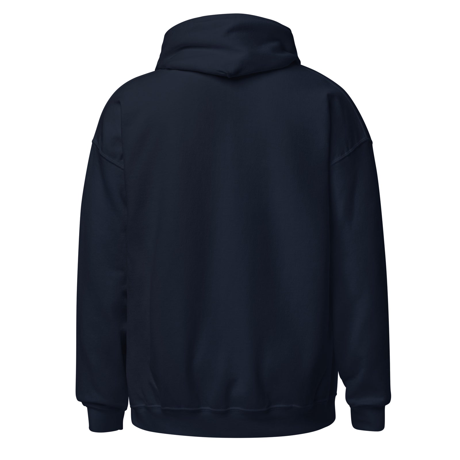 Piggyback Dino Dad dinosaur hoodie with T-Rex dad and baby dino - Navy - back view