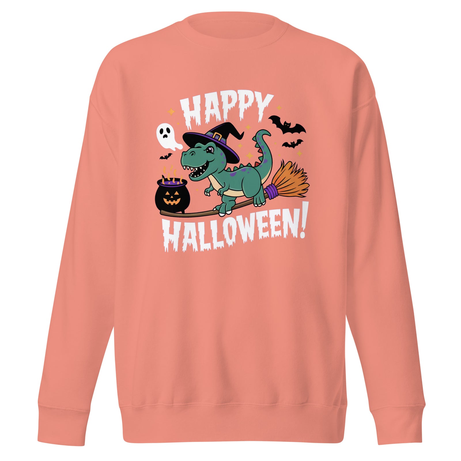 Happy Halloween Broom - Dinosaur Sweatshirt
