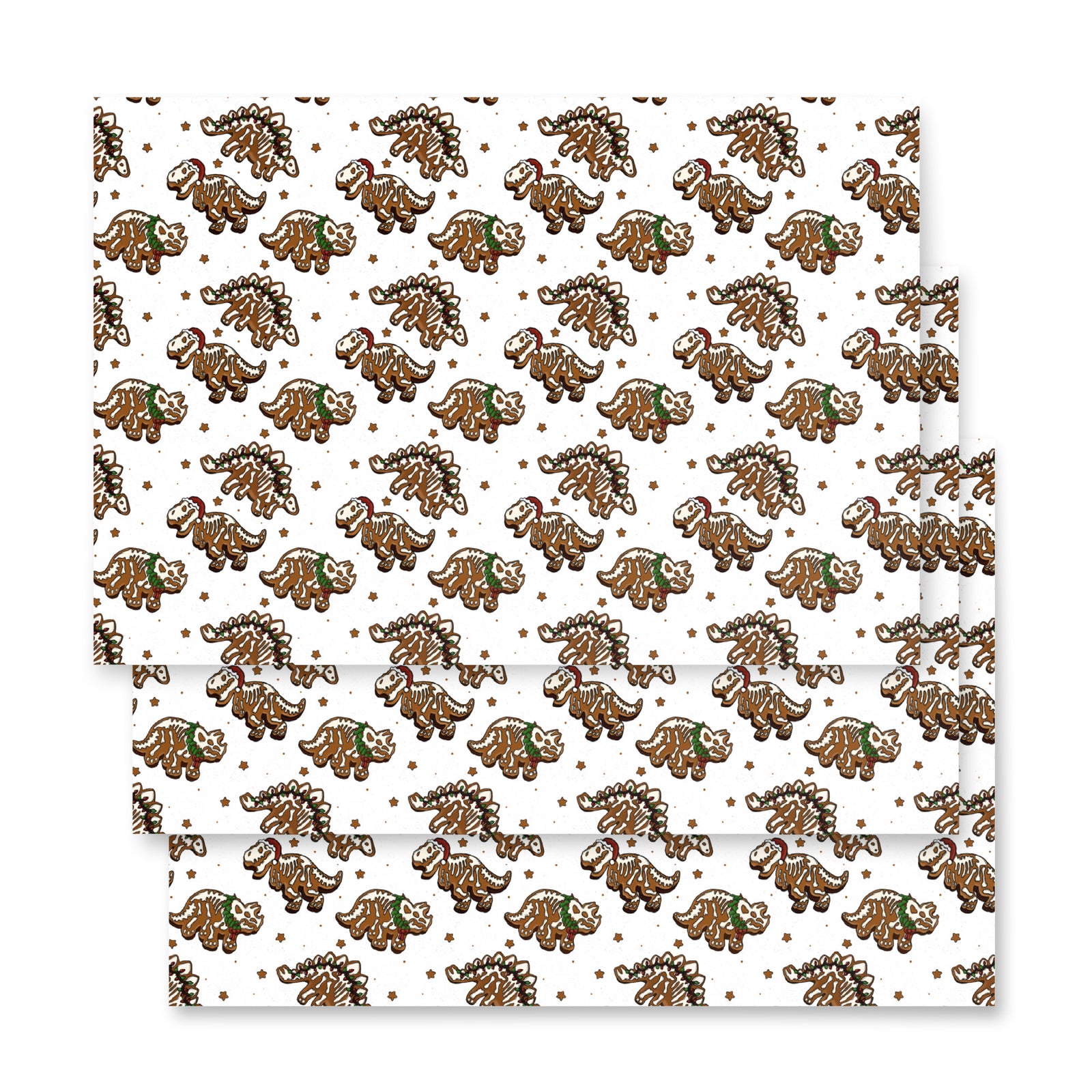 Gingerbread Skeleton - Dinosaur Christmas Wrapping Paper
