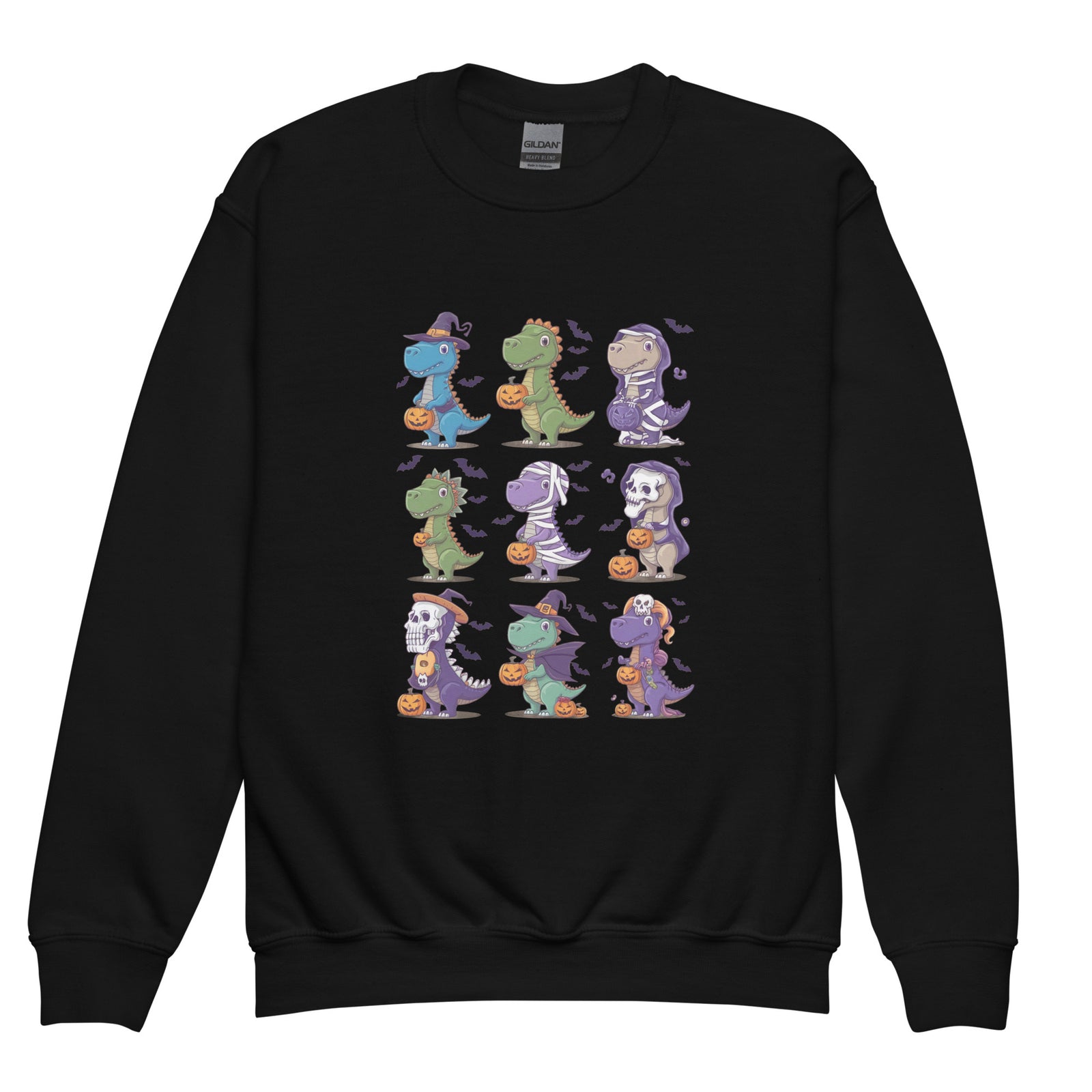 9 Halloween Dinos - Youth Dinosaur Sweatshirt